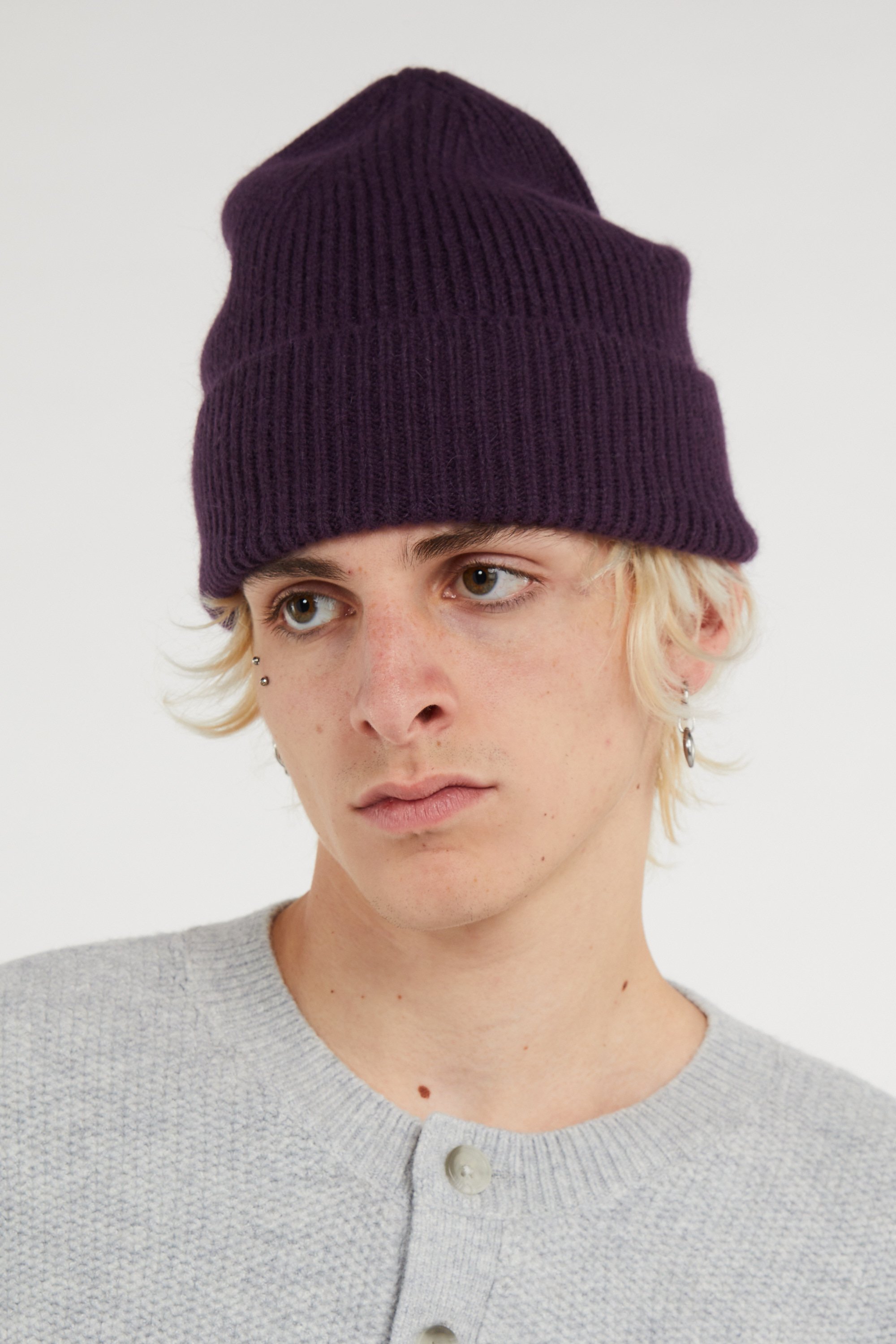 Bonnet en laine mélangée | Violet MACKIE Homme