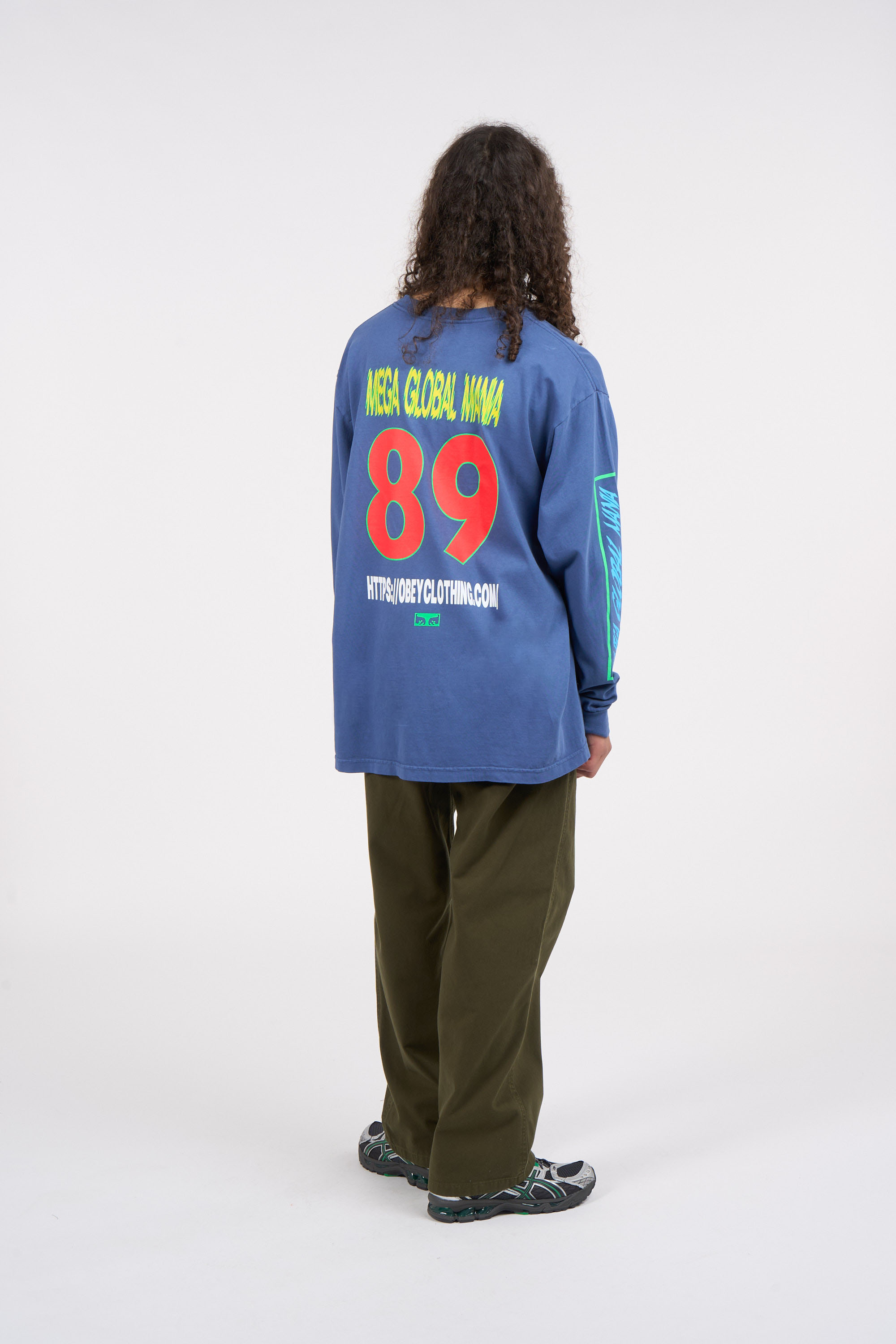 Regular-fit round-neck cotton T-shirt Blue