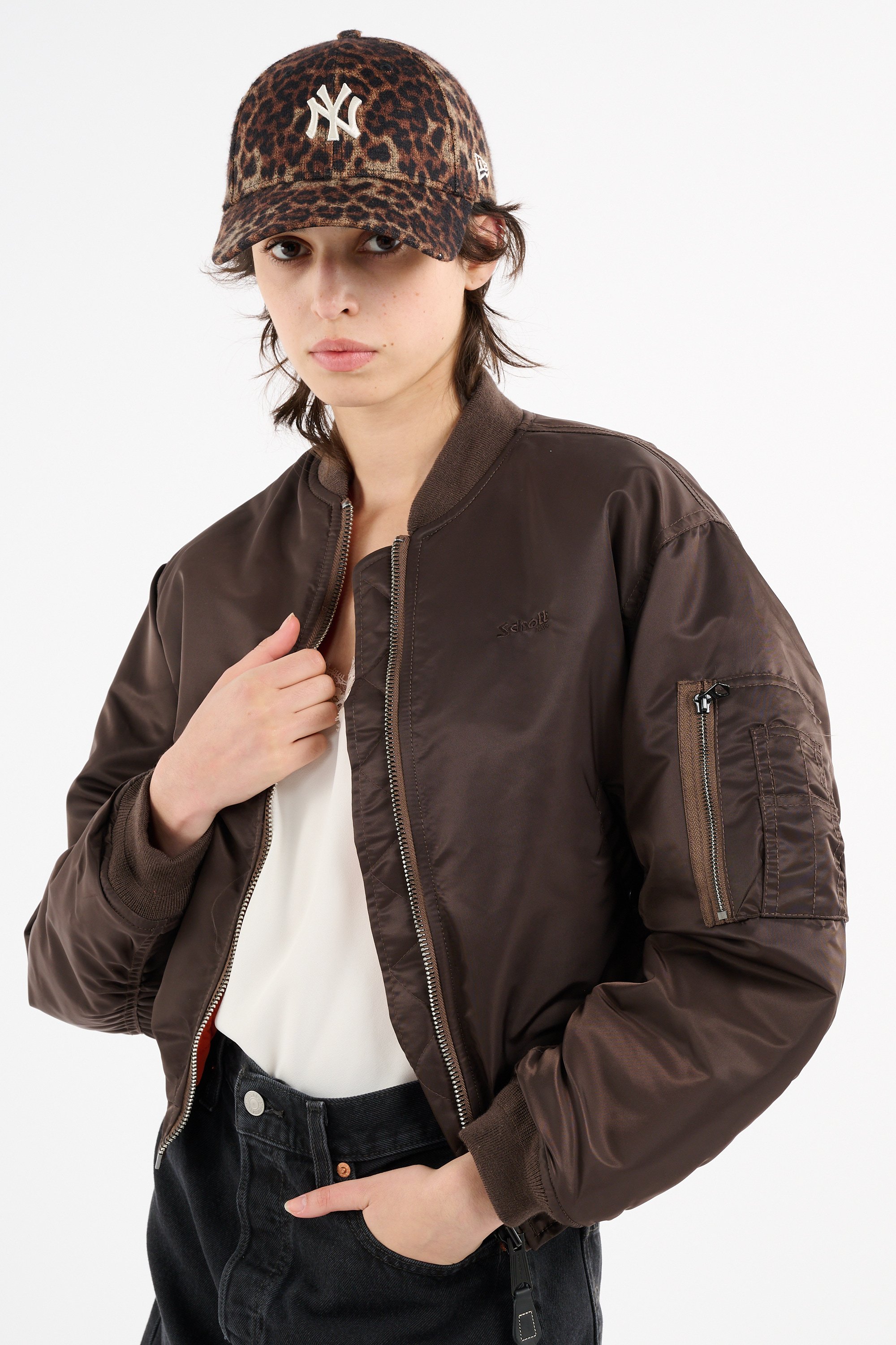 Bomber jacket | Brown SCHOTT Women