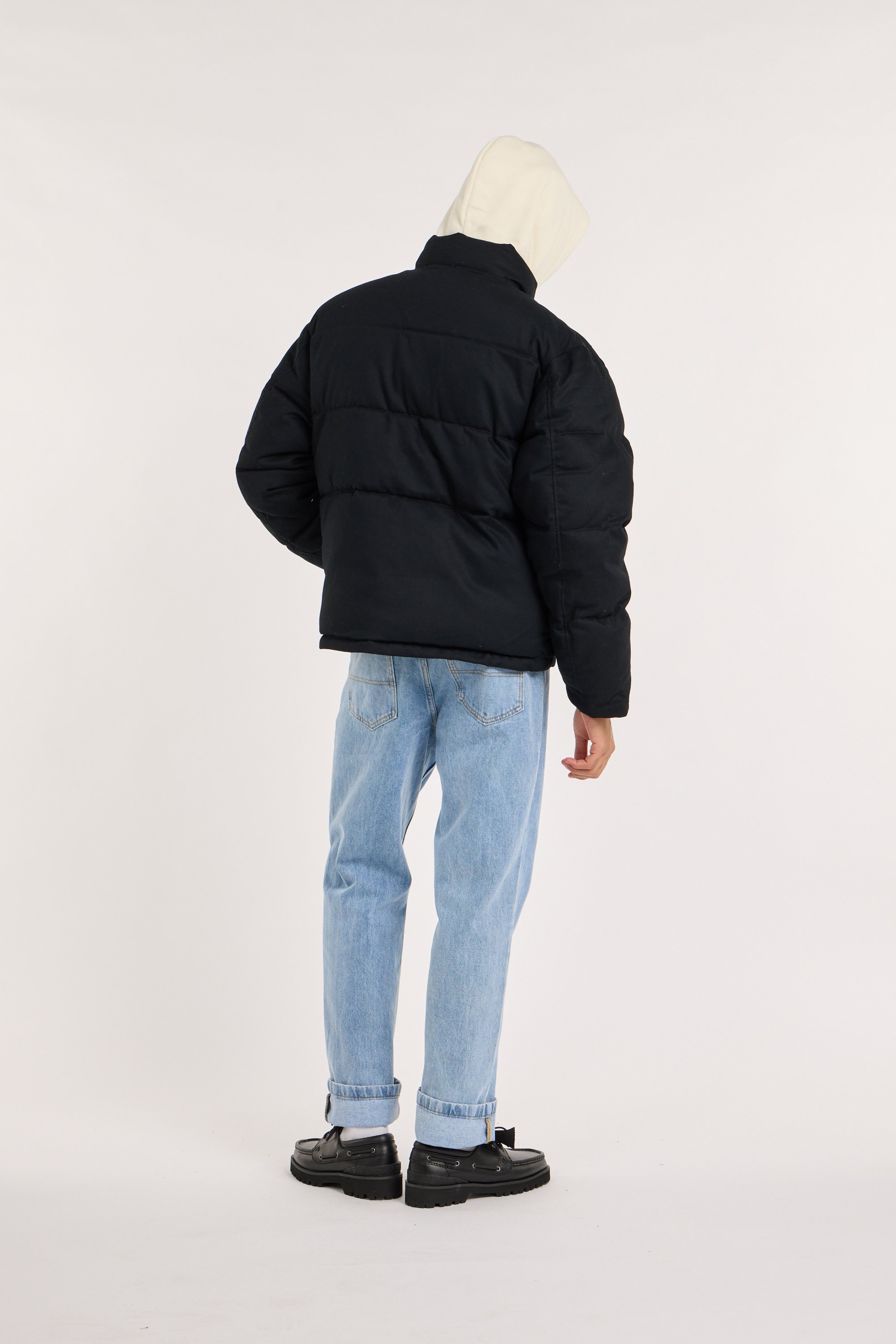 Zipped high-neck colorblock padded jacket with hood | Black DICKIES Men