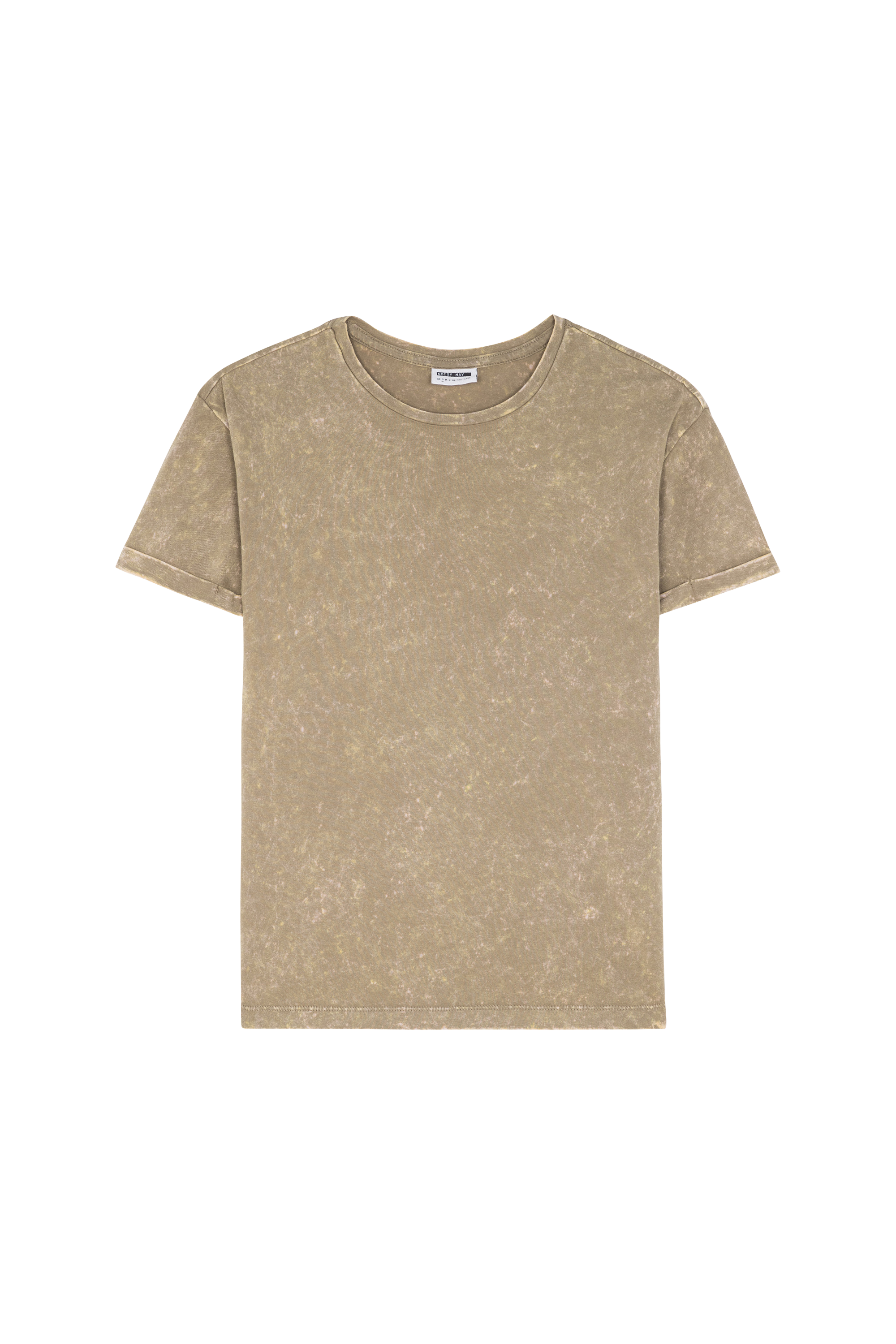 Regular-fit round-neck cotton T-shirt Khaki