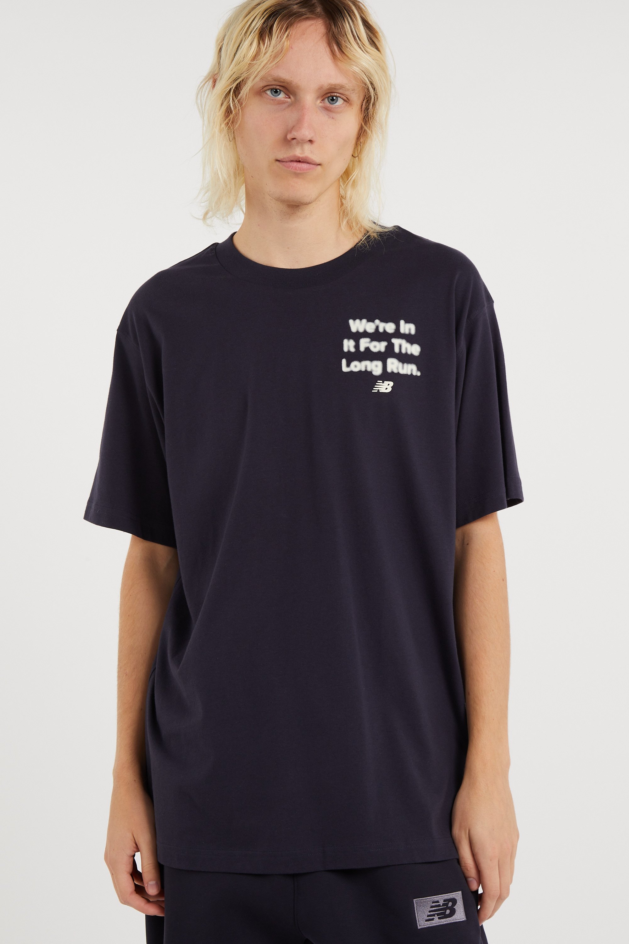 Regular-fit round-neck cotton T-shirt | Blue NEW BALANCE Men