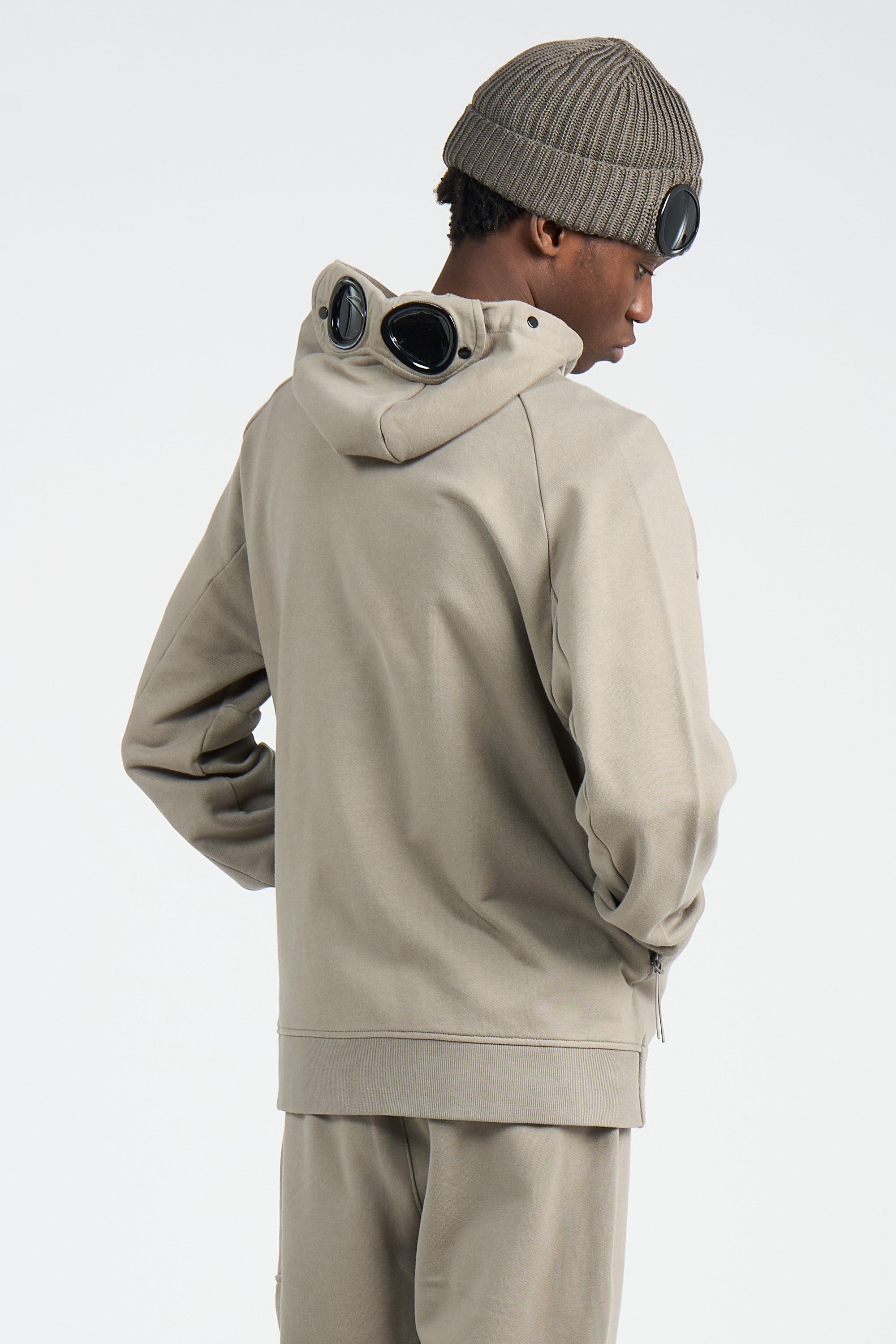 Hoodie zippé Kaki