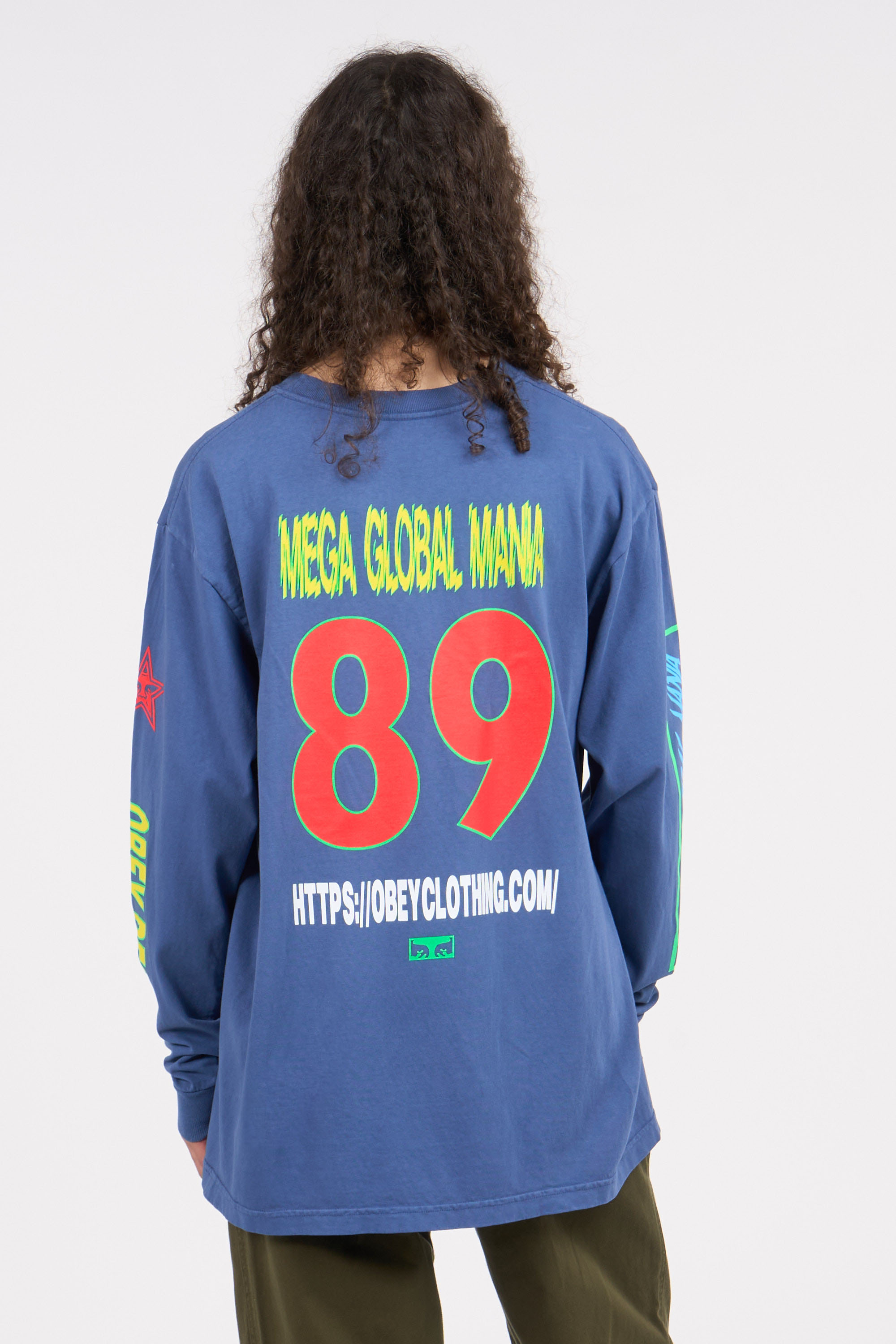 Regular-fit round-neck cotton T-shirt Blue