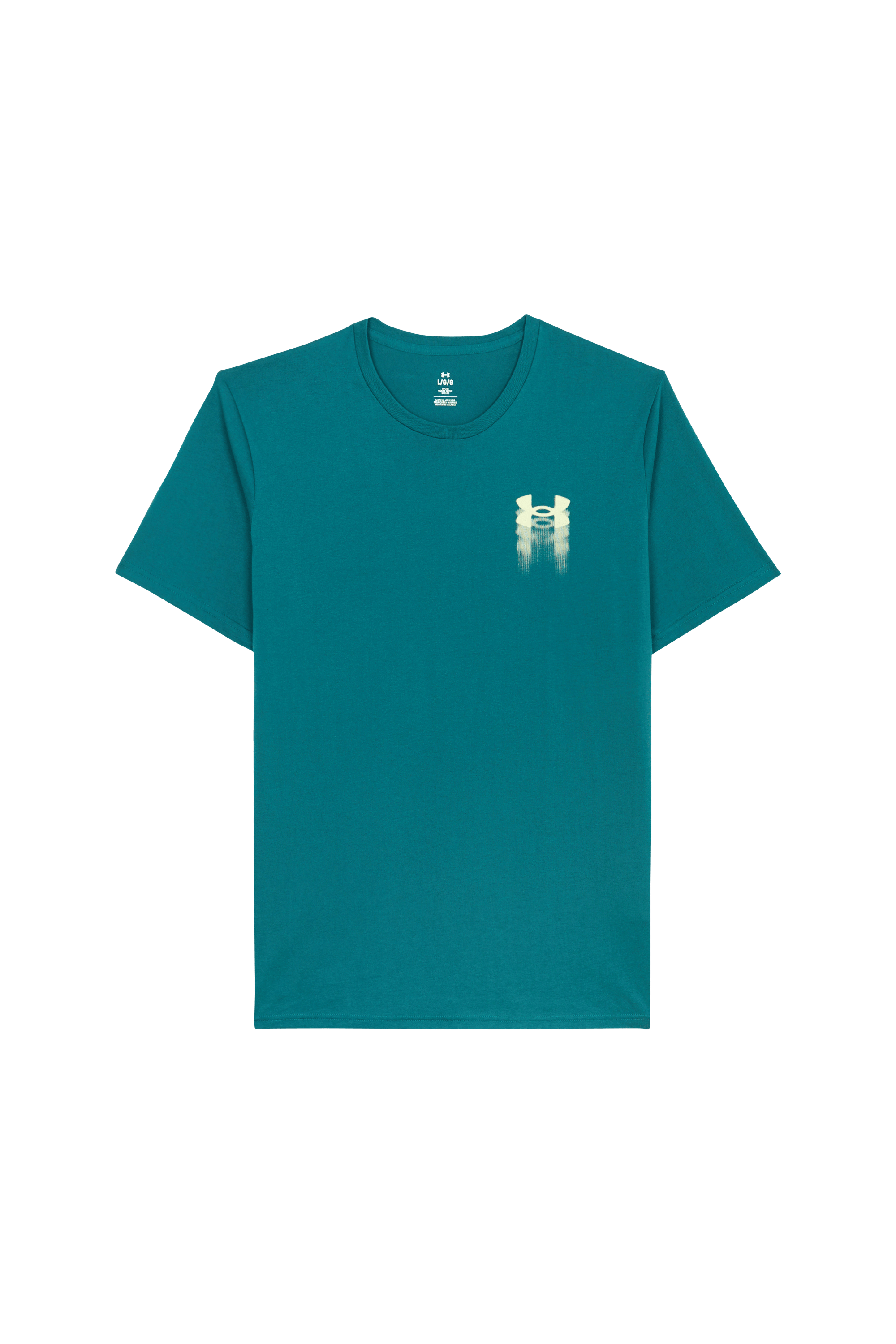 Regular-fit round-neck cotton T-shirt UA M BLUR LOGO SS Rack green /fade gre