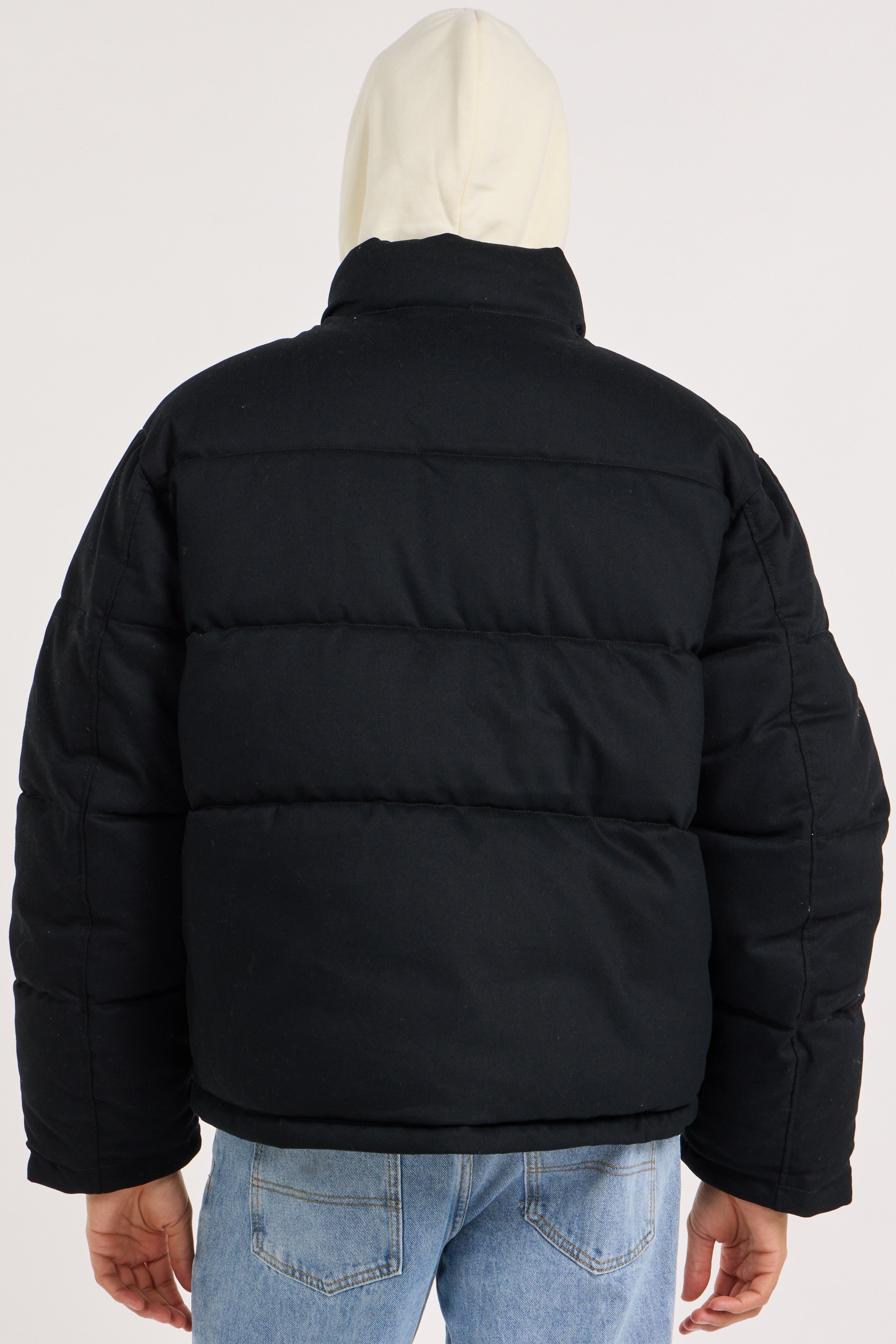 Zipped high-neck colorblock padded jacket with hood | Black DICKIES Men