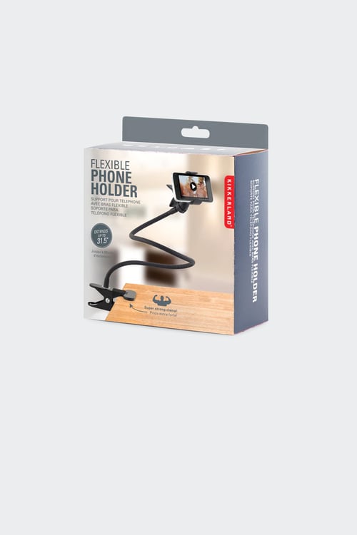 KIKKERLAND Support flexible de téléphone Noir