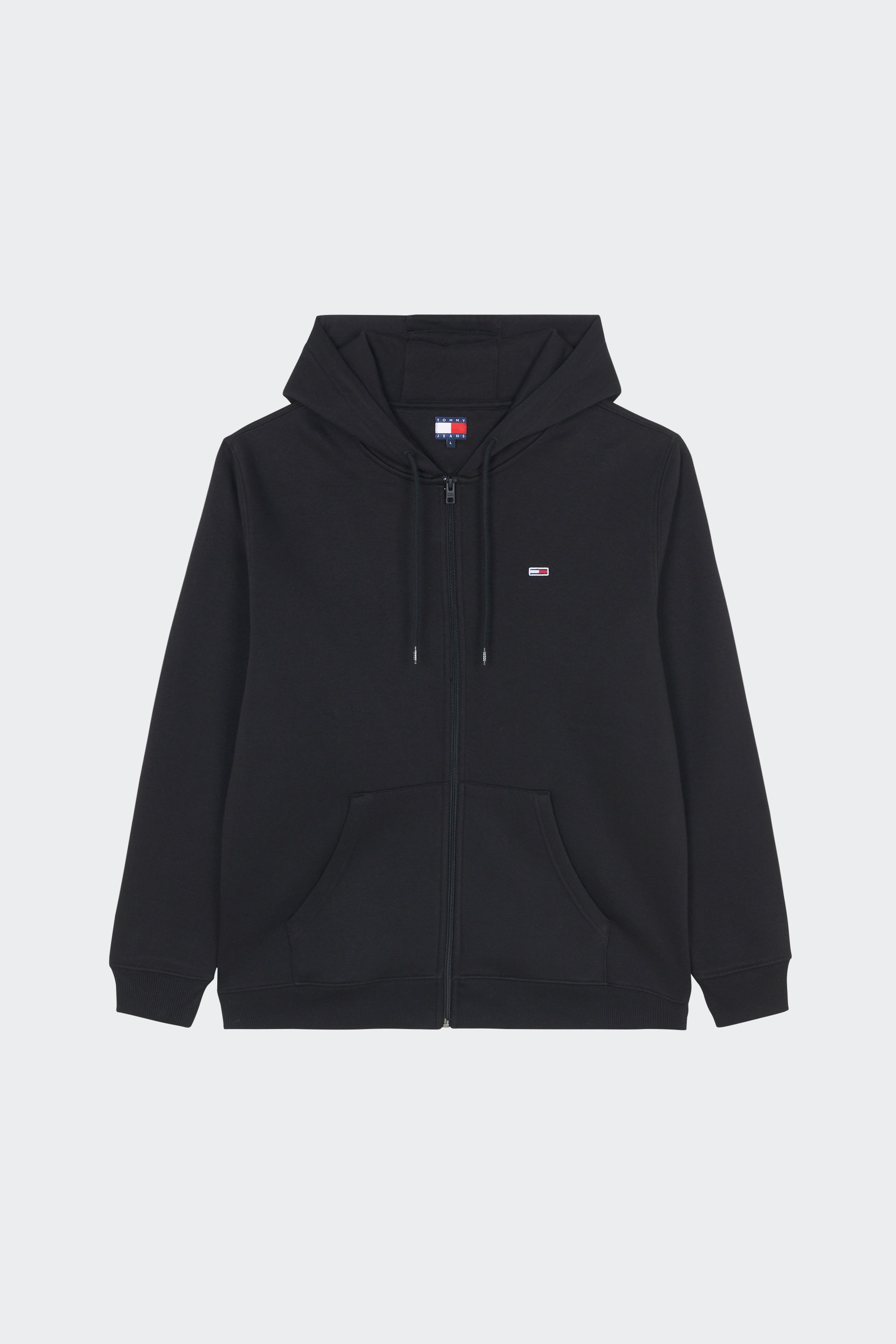 Regular-fit zip-up cotton-blend hoodie with Pony Player | Black by TOMMY JEANS Regular-fit zip-up cotton-blend hoodie with Pony Player Black