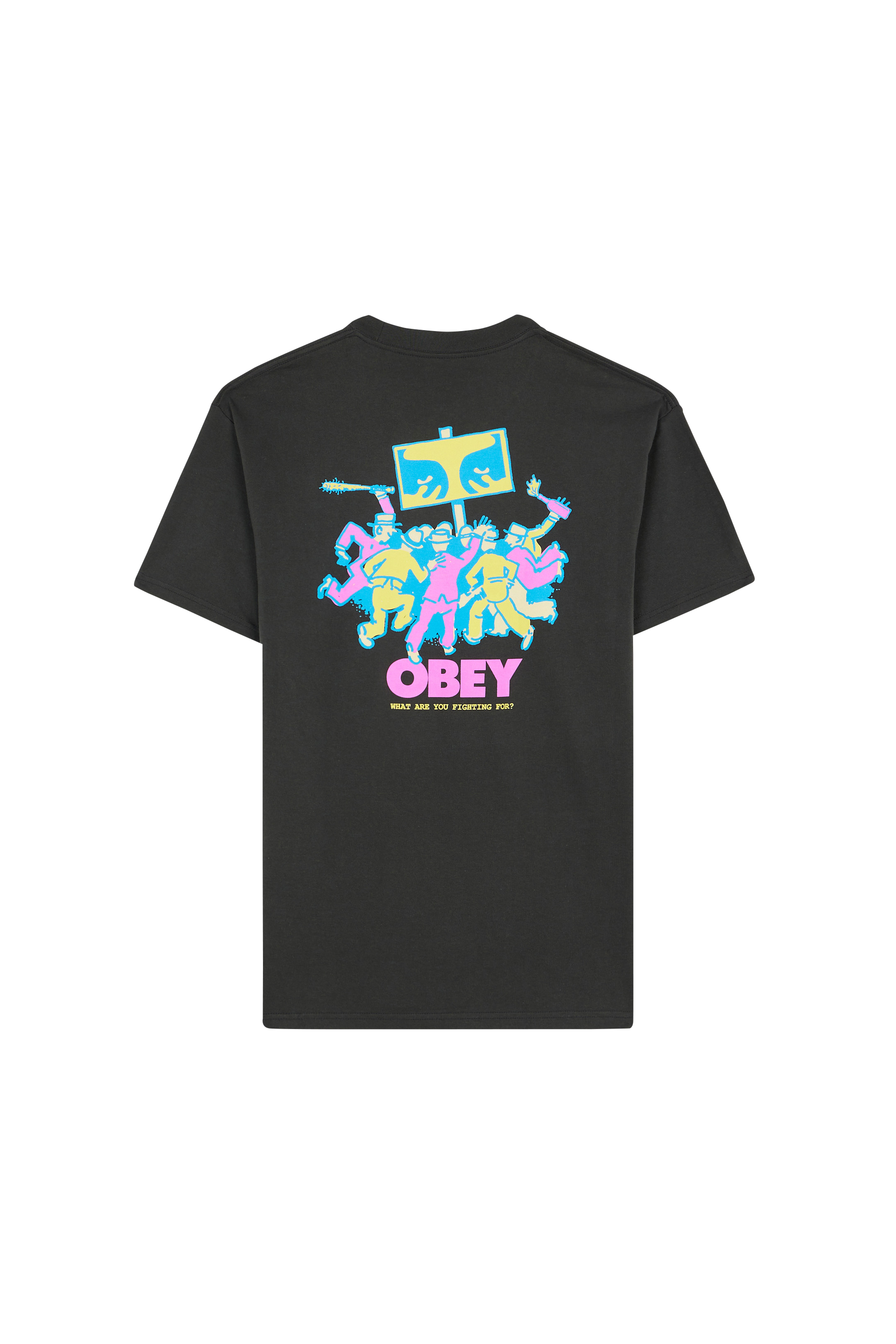 Regular-fit round-neck cotton T-shirt Black