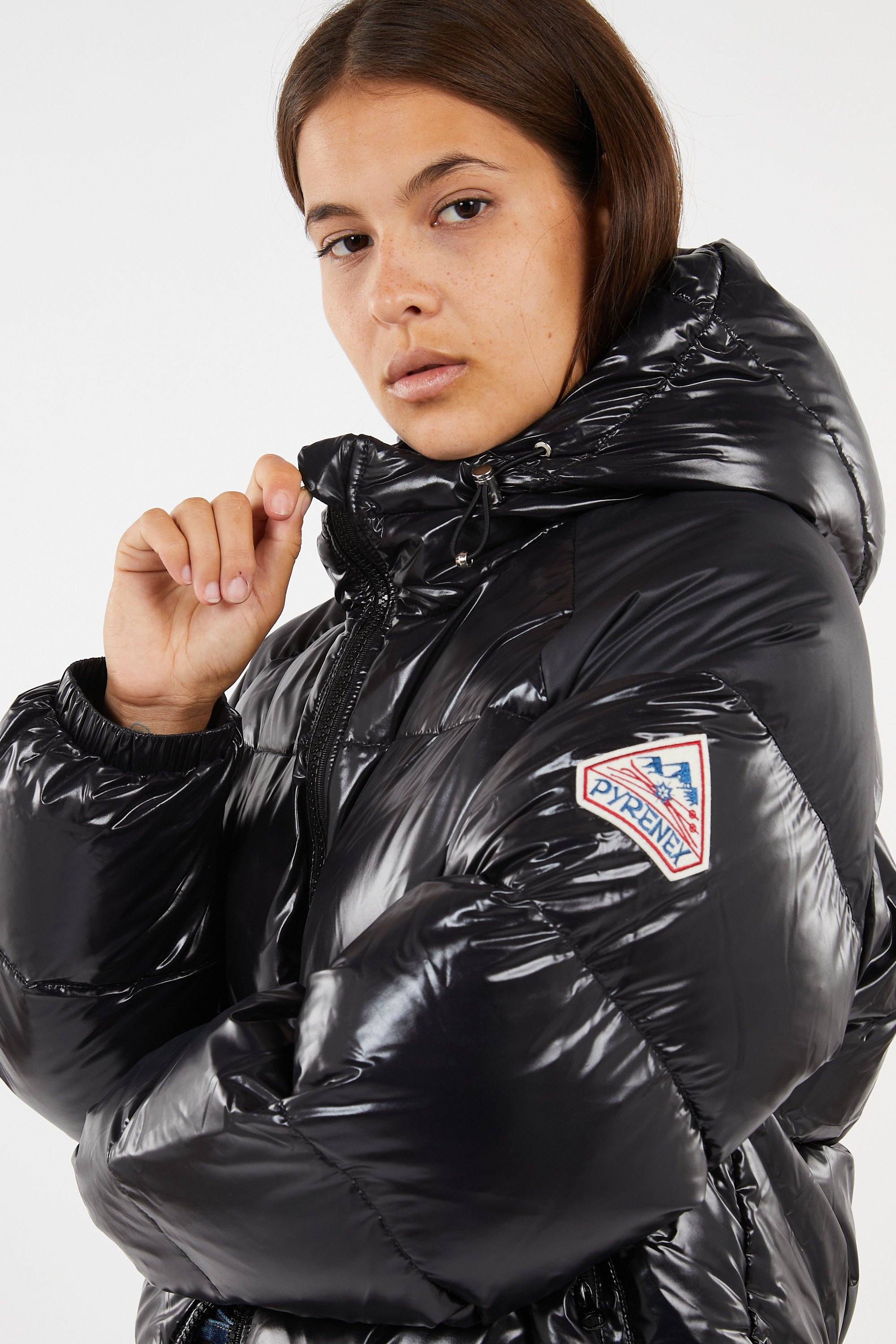Lightweight quilted padded jacket with high neck Black