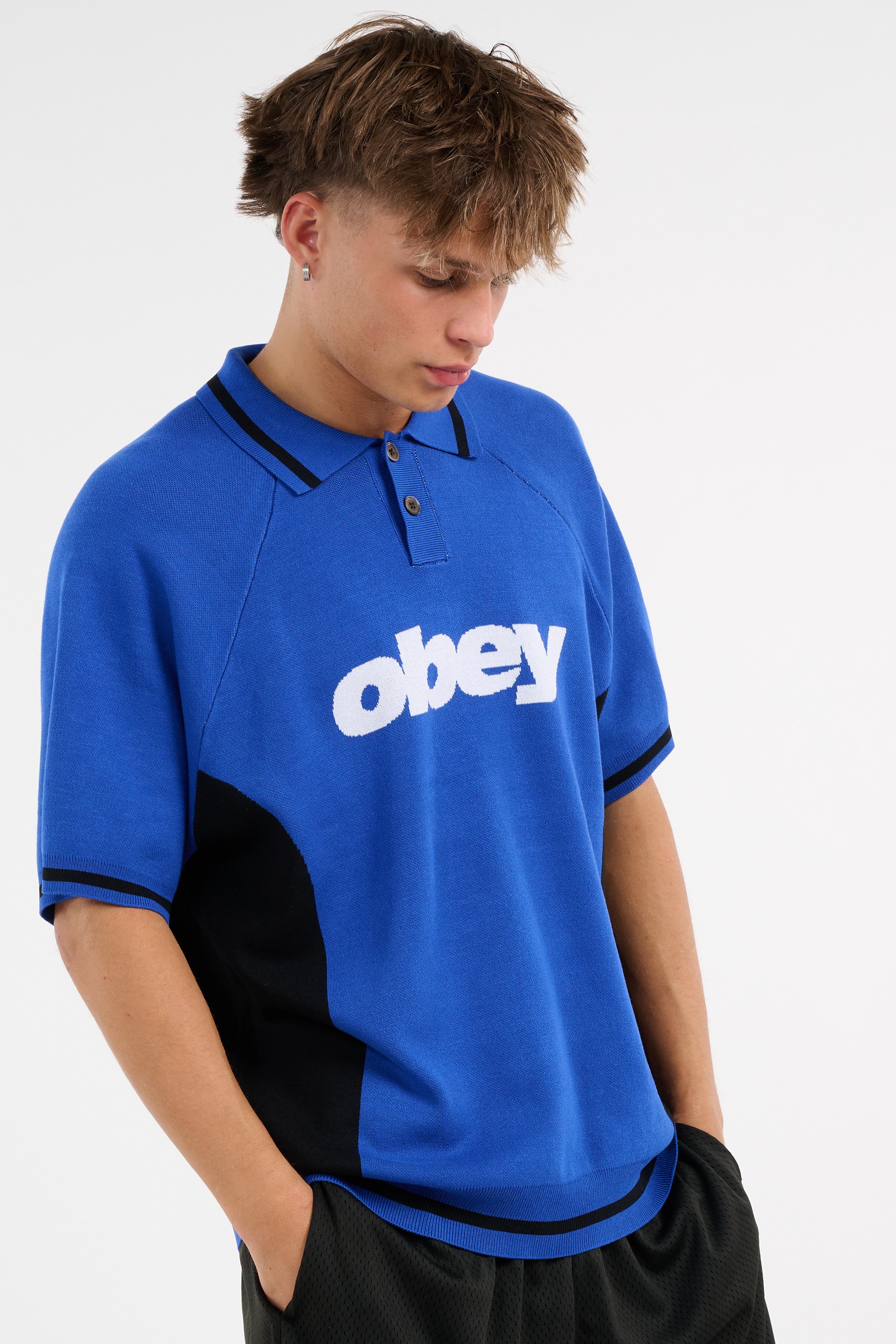 Regular-fit round-neck cotton T-shirt | Blue OBEY Men