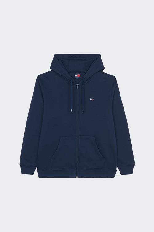 TOMMY JEANS Regular-fit zip-up cotton-blend hoodie with Pony Player Blue