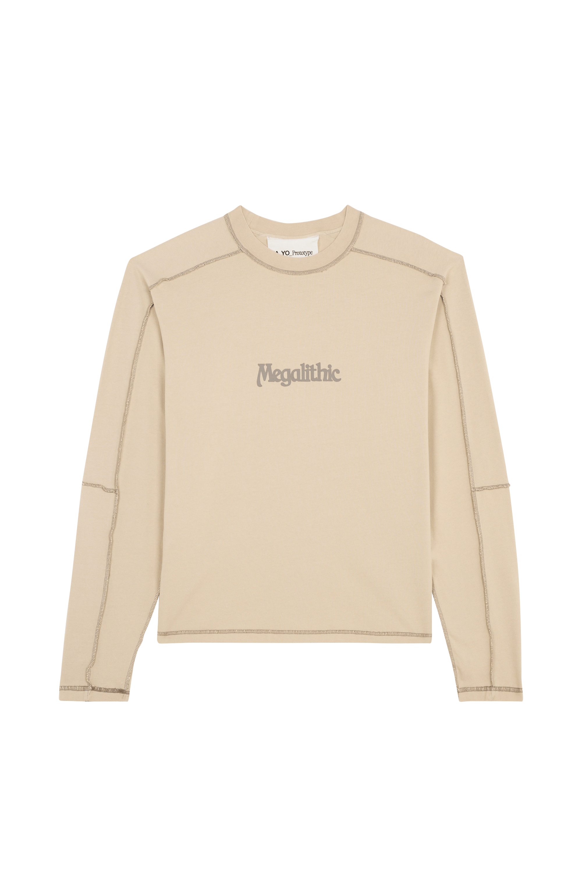 Regular-fit round-neck cotton T-shirt LS HEAVYWEIGHT Plaza taupe