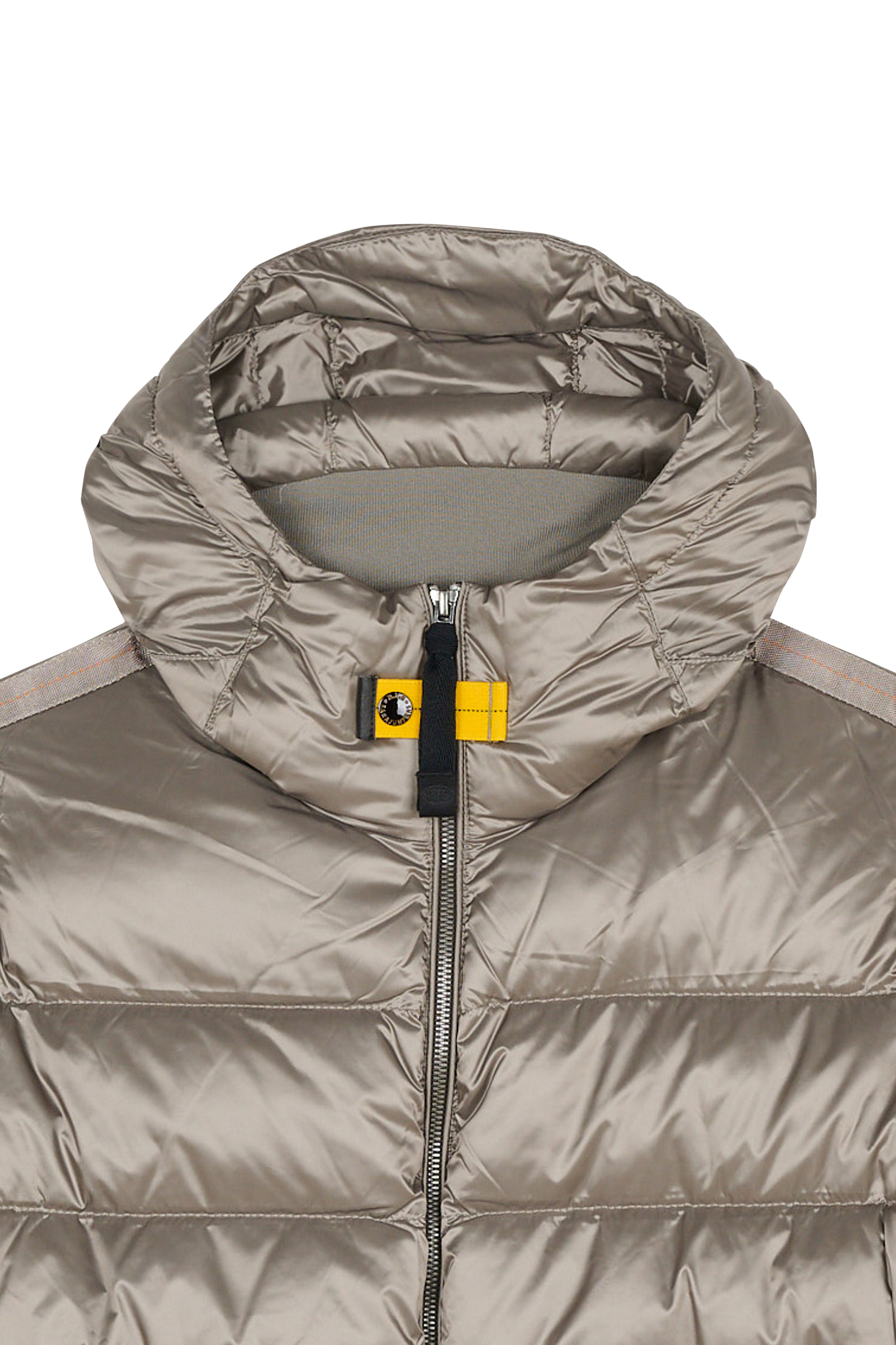 Zipped high-neck colorblock padded jacket with hood | Grey PARAJUMPERS Men