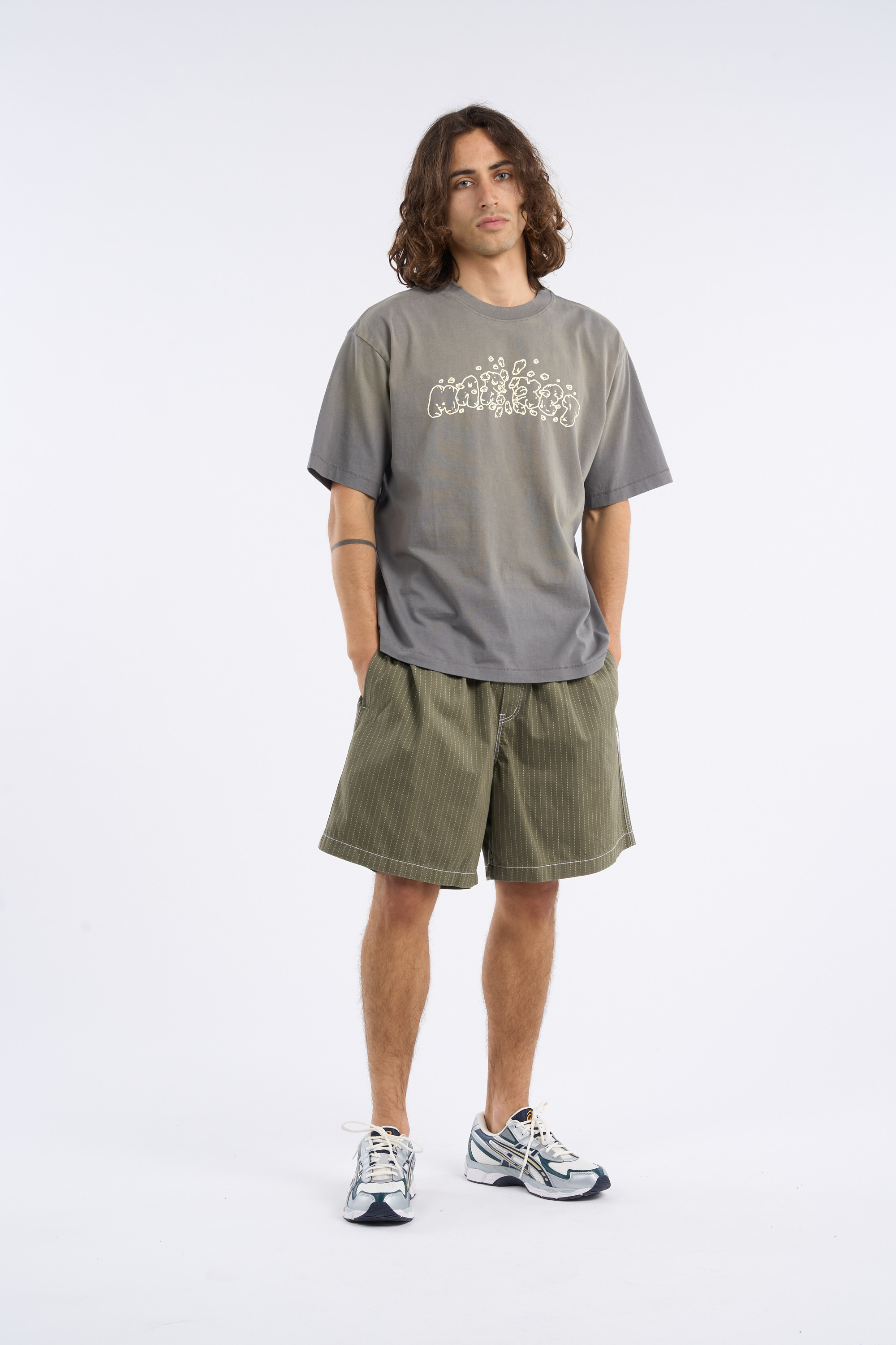 Regular-fit round-neck cotton T-shirt Grey
