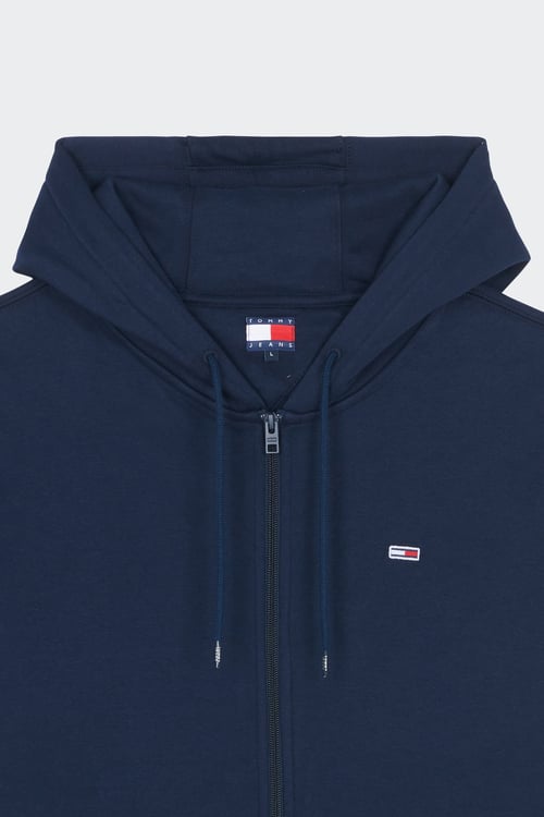 TOMMY JEANS Regular-fit zip-up cotton-blend hoodie with Pony Player Blue
