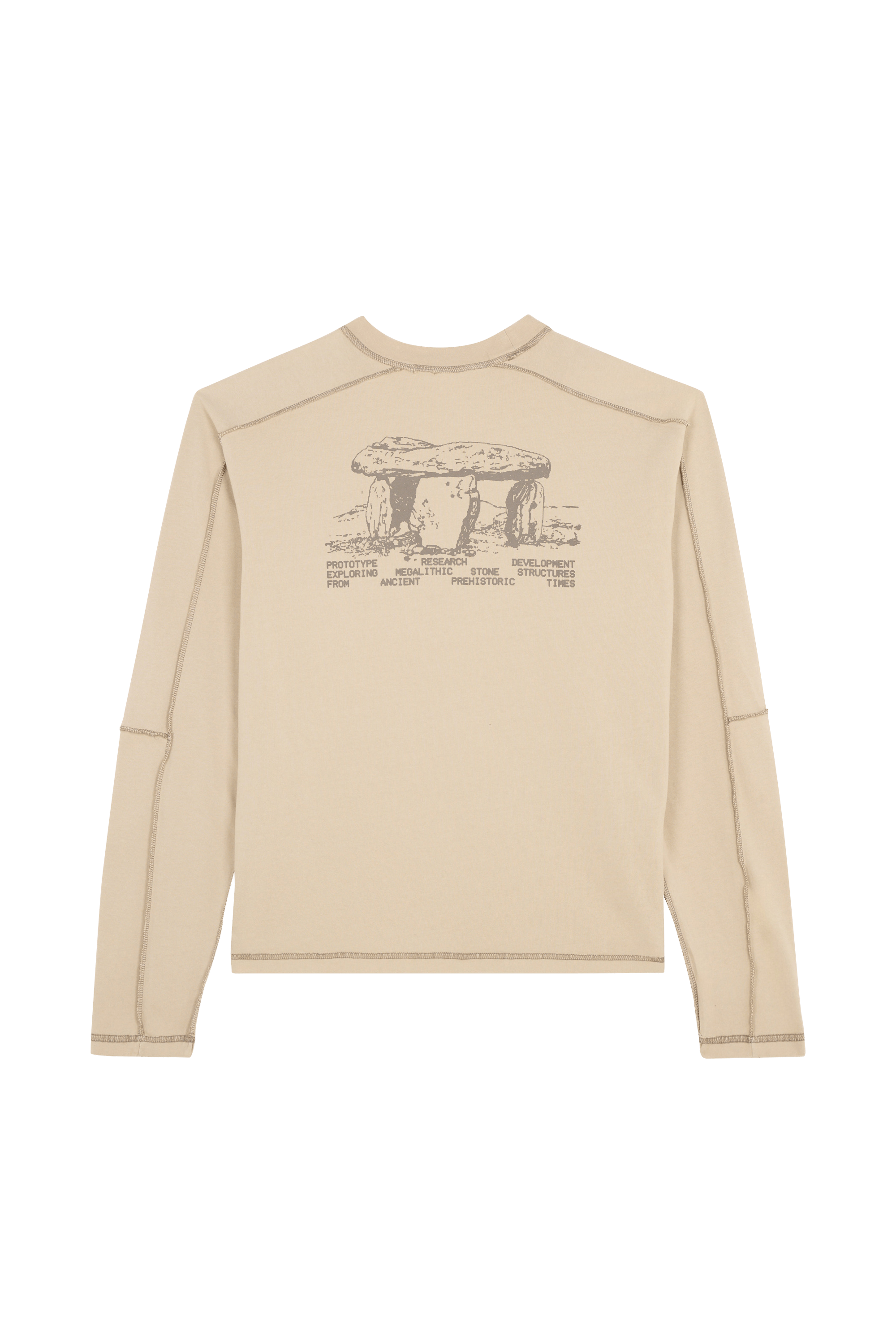 Regular-fit round-neck cotton T-shirt Beige