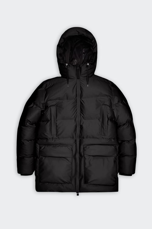RAINS Lightweight quilted padded jacket with high neck Black