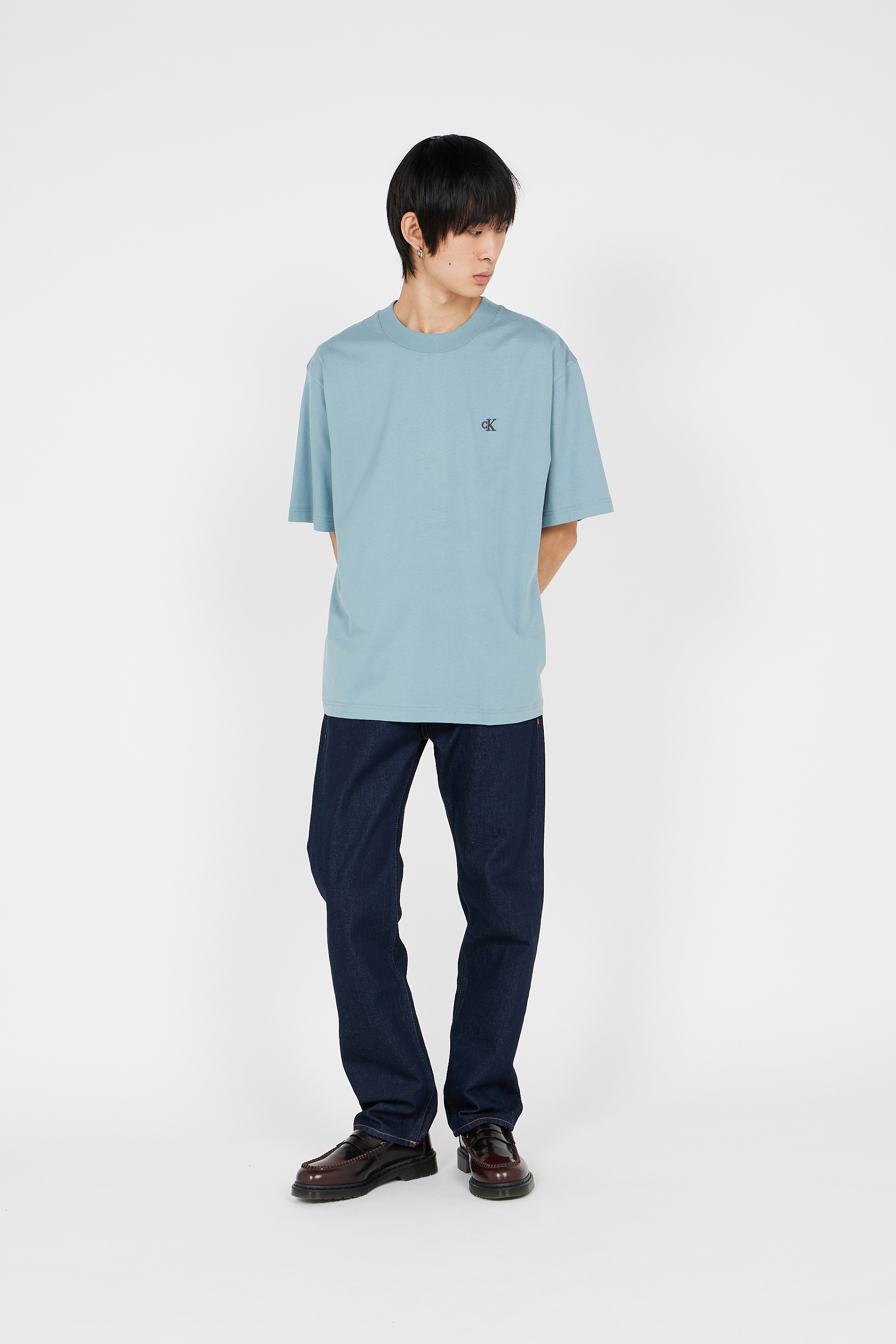 Regular-fit round-neck cotton T-shirt Grey