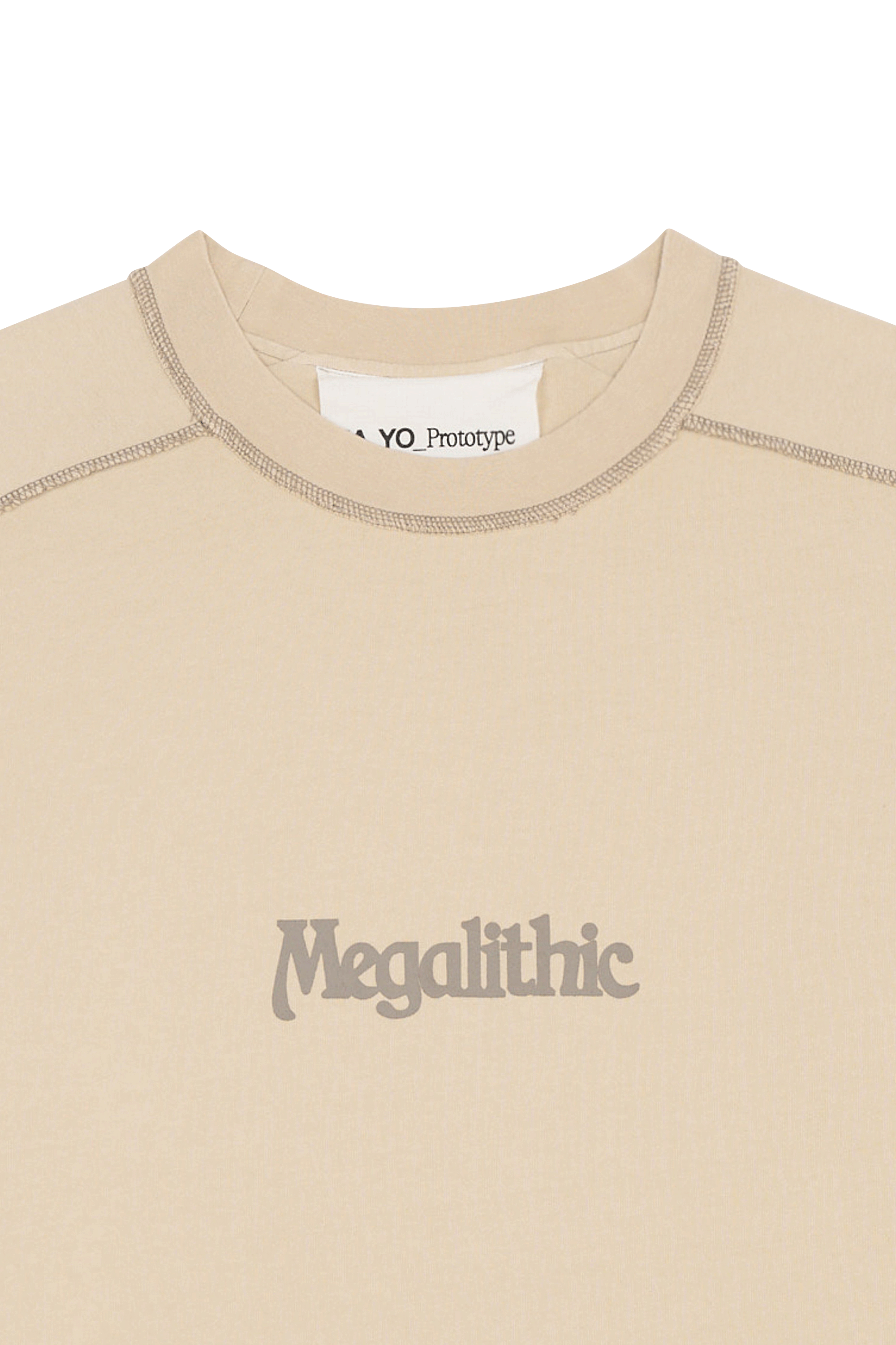 Regular-fit round-neck cotton T-shirt Beige