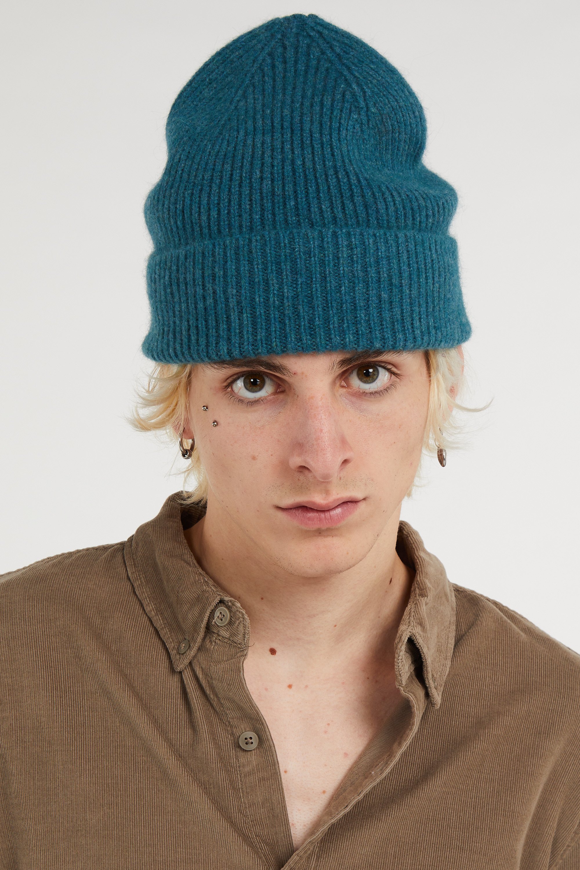 Bonnet en laine mélangée | Bleu MACKIE Homme