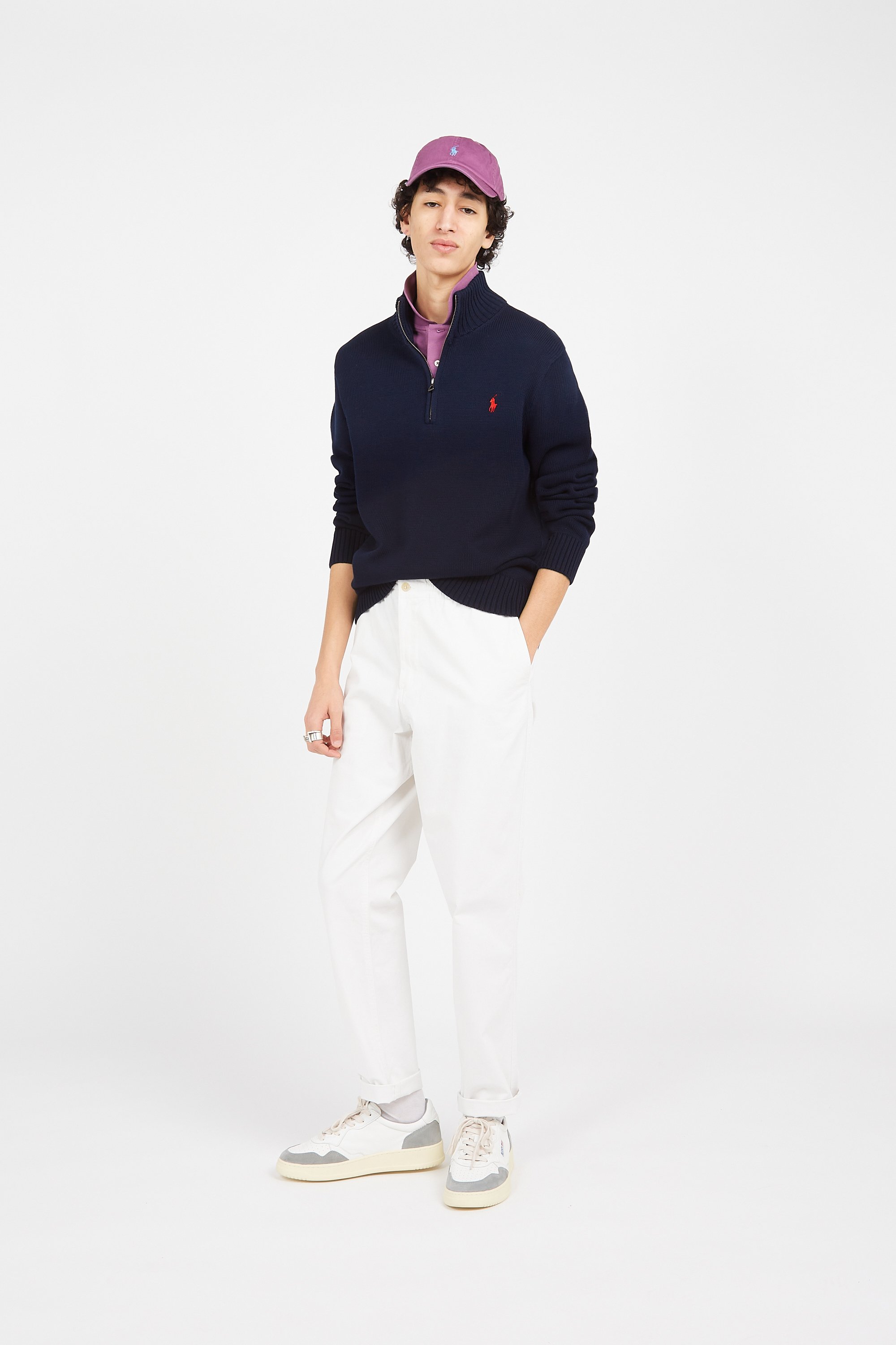 Pull Cotton quarter-Zip sweater Bleu Polo ralph lauren - Homme