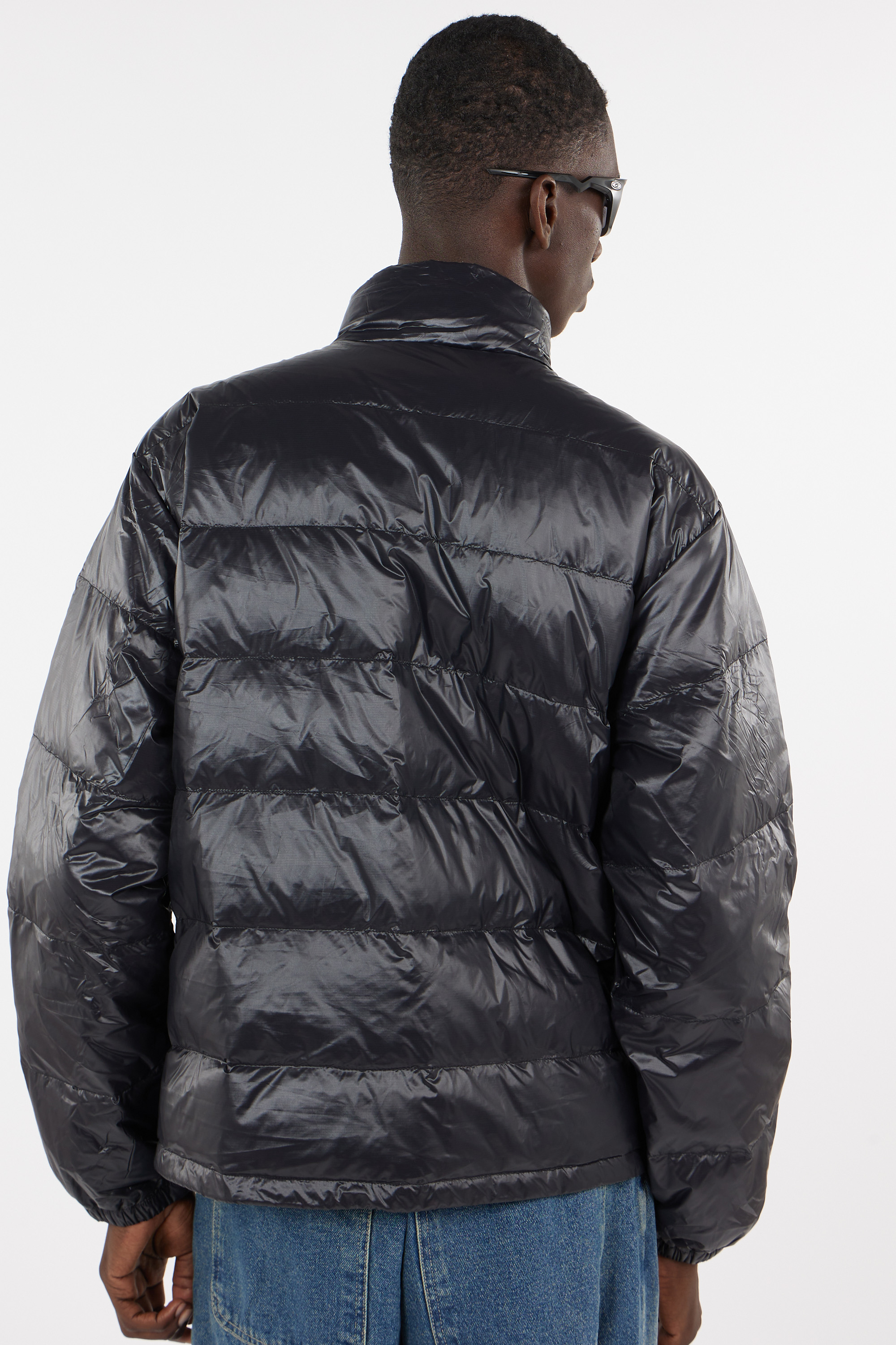 Lightweight quilted padded jacket with high neck Black
