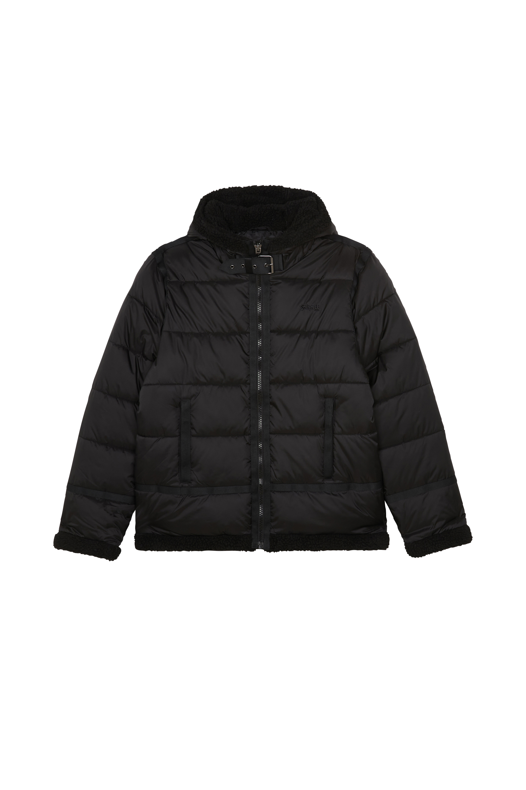 Lightweight quilted padded jacket with high neck Black