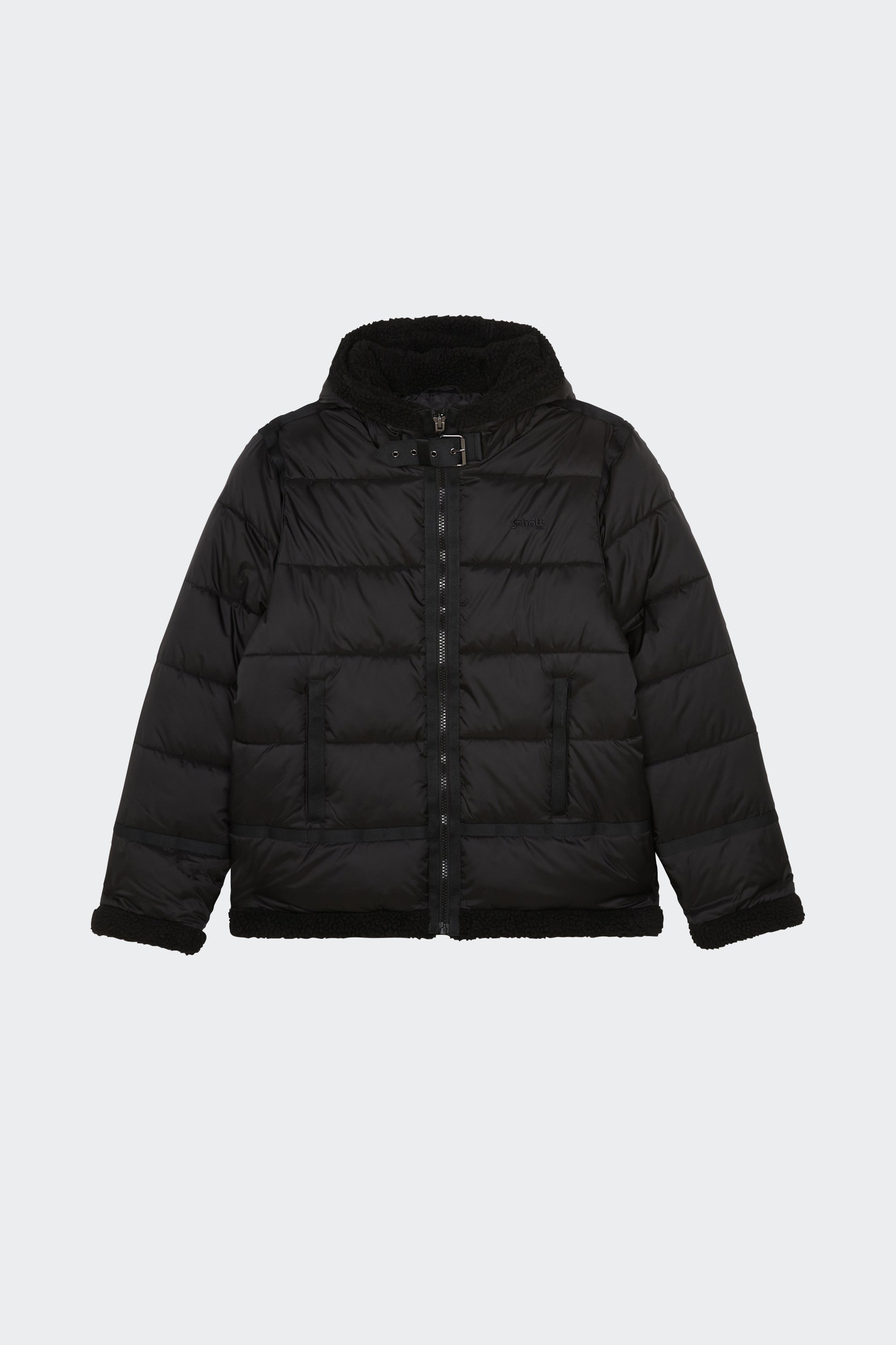 Lightweight quilted padded jacket with high neck | Black by SCHOTT Lightweight quilted padded jacket with high neck Black