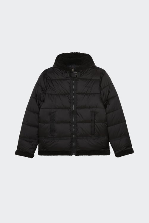 SCHOTT Lightweight quilted padded jacket with high neck Black