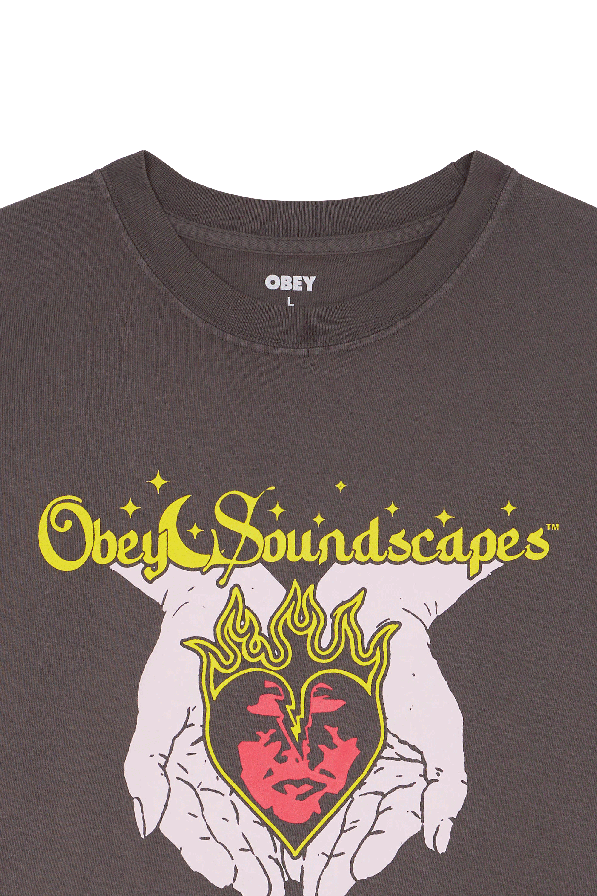 Regular-fit round-neck cotton T-shirt OBEY Grey