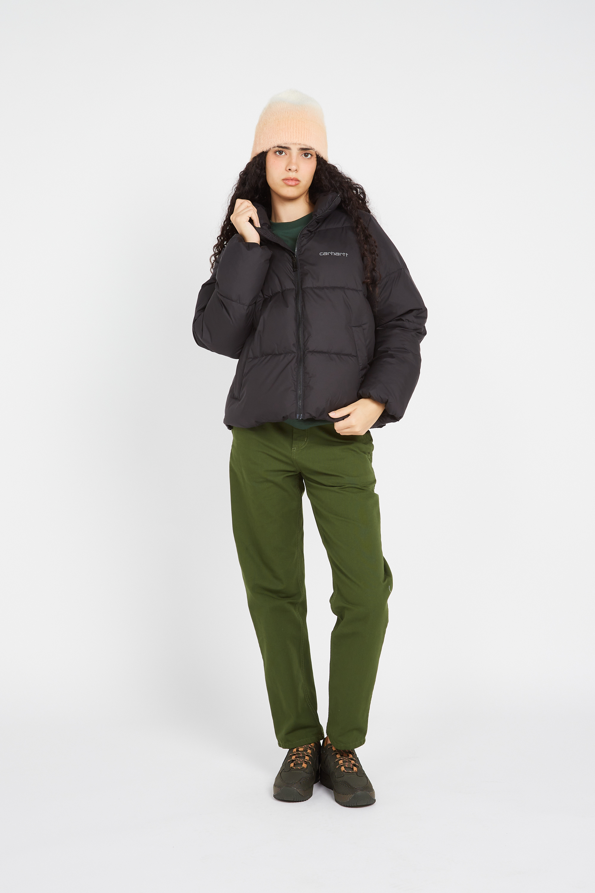 Lightweight quilted padded jacket with high neck Black