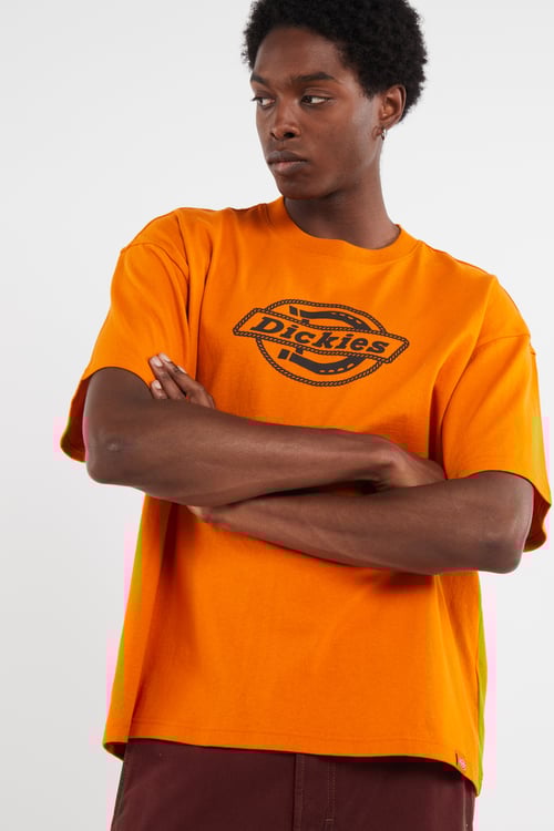 DICKIES Regular-fit round-neck cotton T-shirt Orange