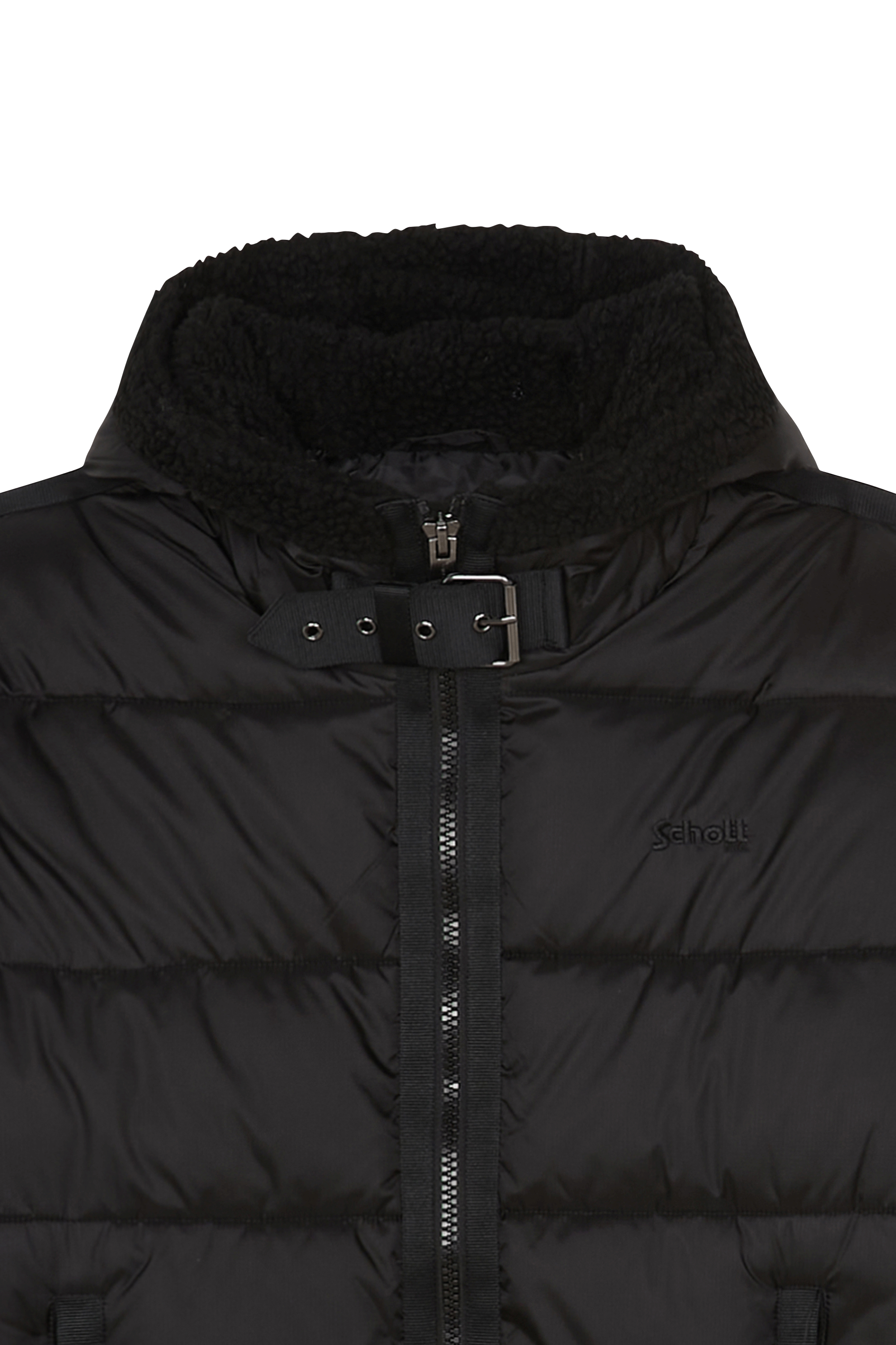 Lightweight quilted padded jacket with high neck Black