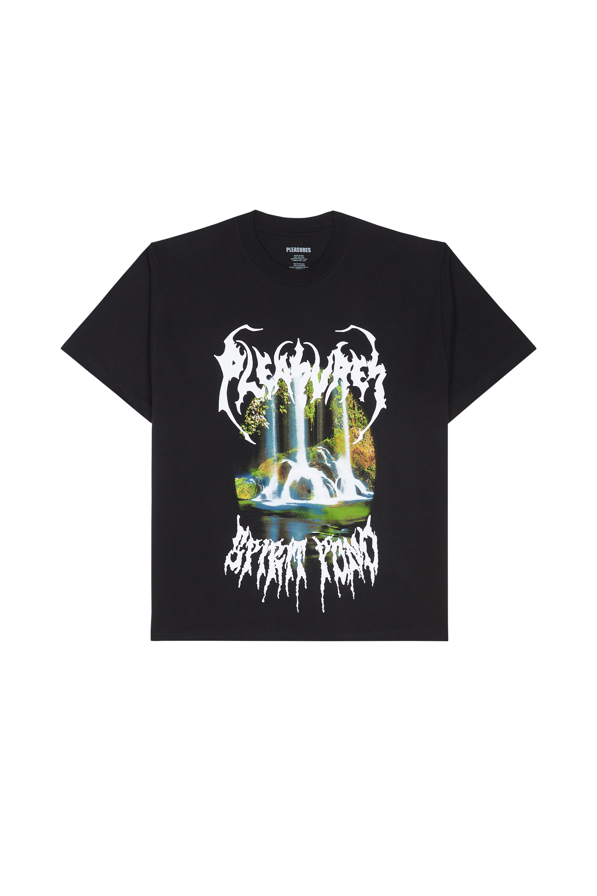 Regular-fit round-neck cotton T-shirt Black