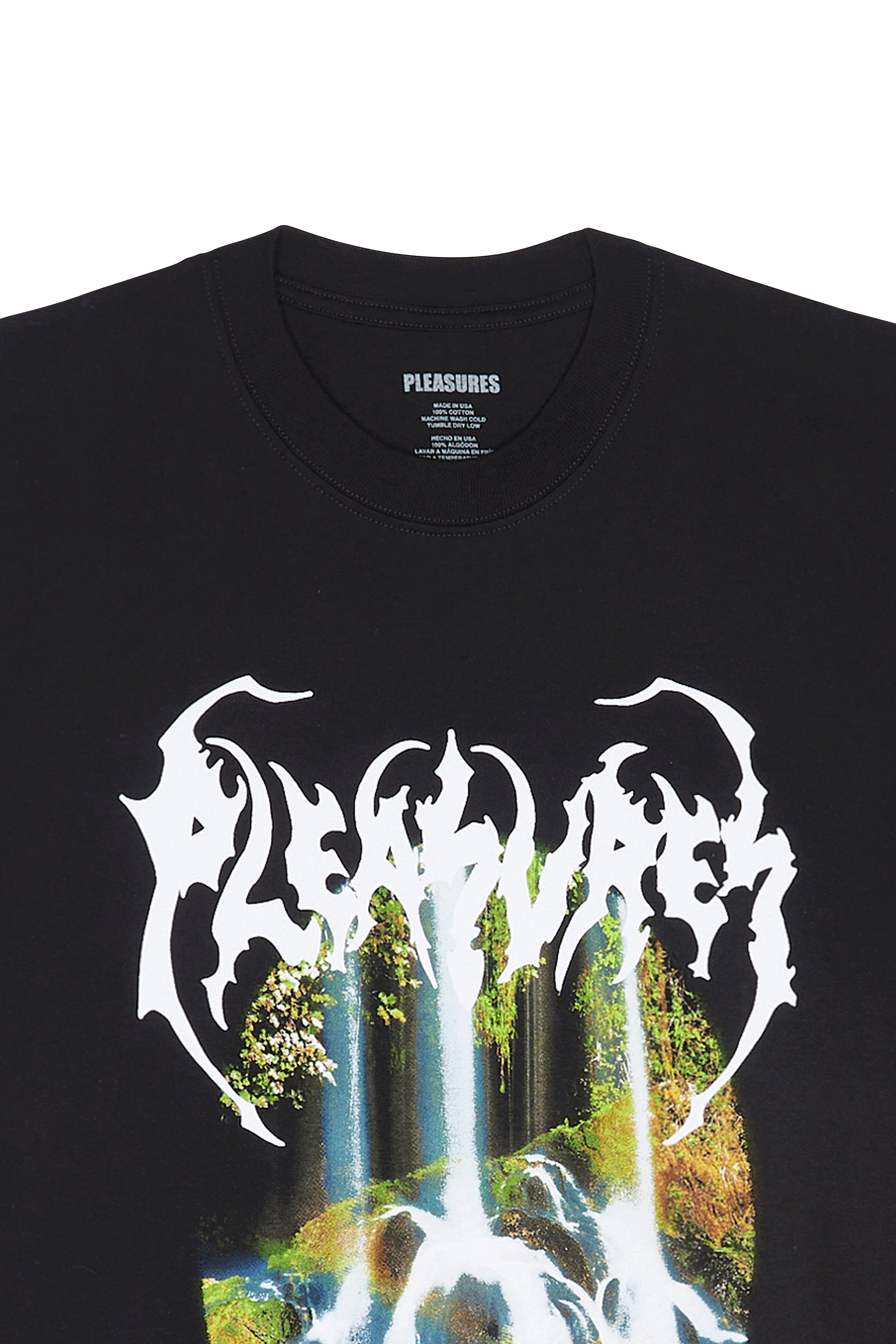 Regular-fit round-neck cotton T-shirt Black