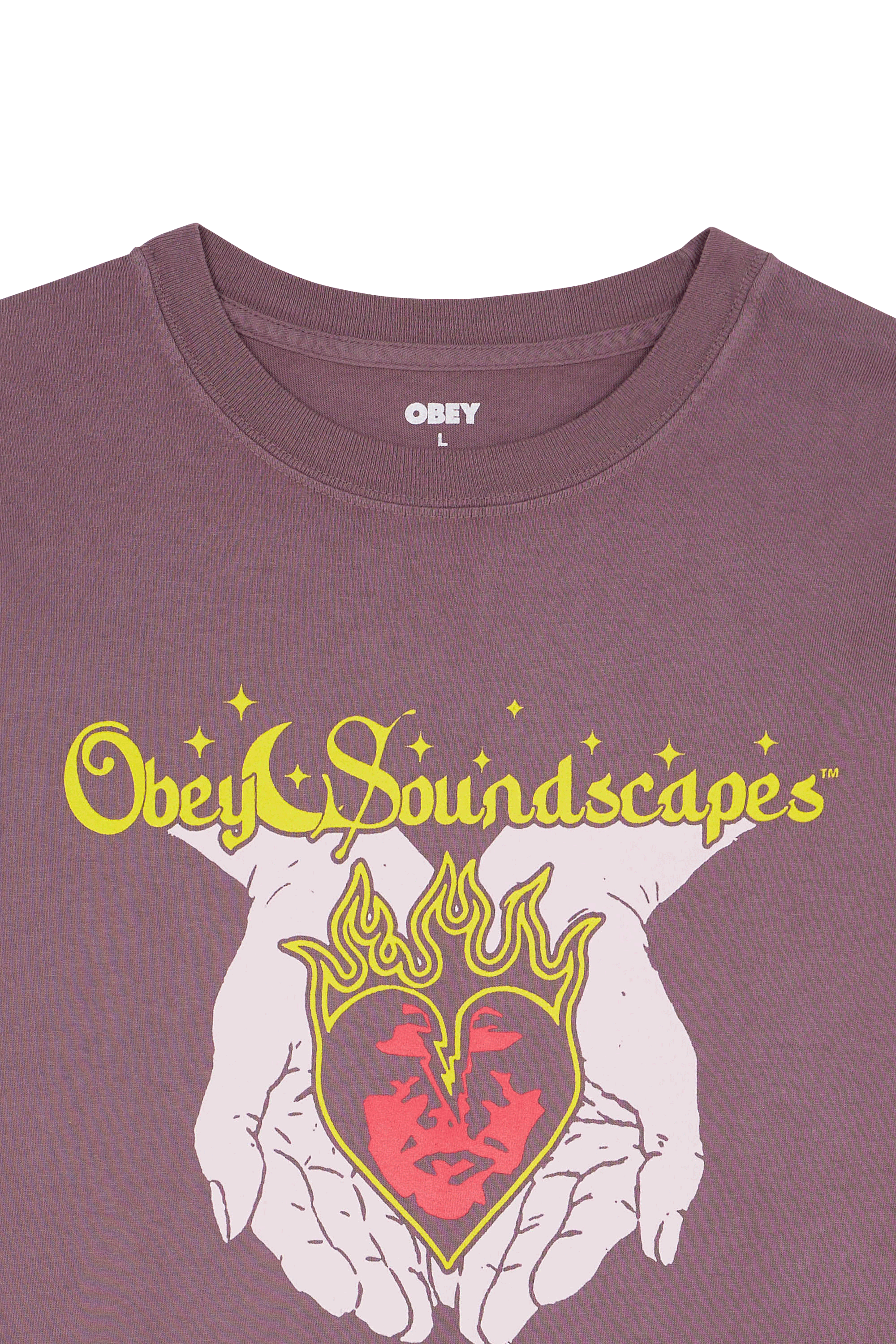 Regular-fit round-neck cotton T-shirt OBEY Purple