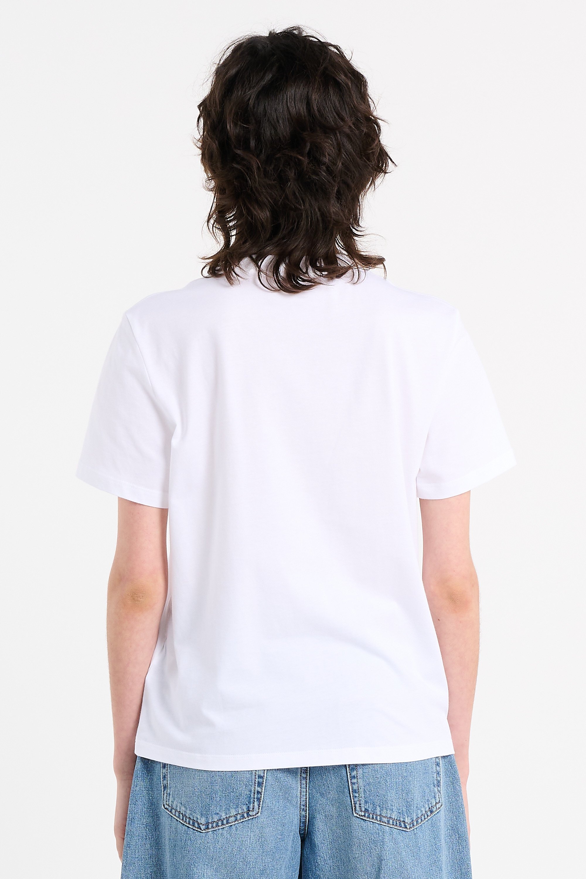 Regular-fit round-neck cotton T-shirt | White CALVIN KLEIN Women