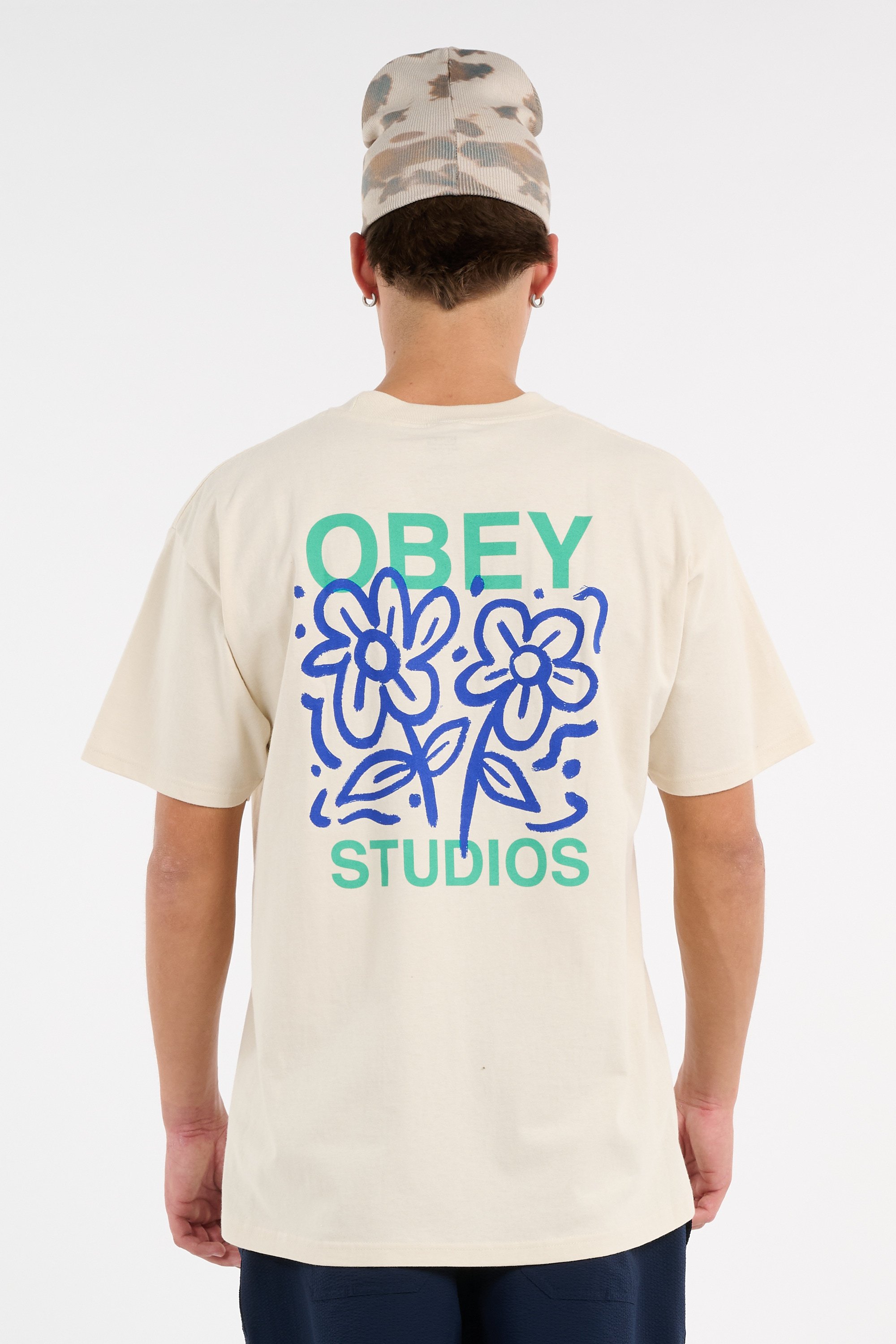 Regular-fit round-neck cotton T-shirt | Beige OBEY Men