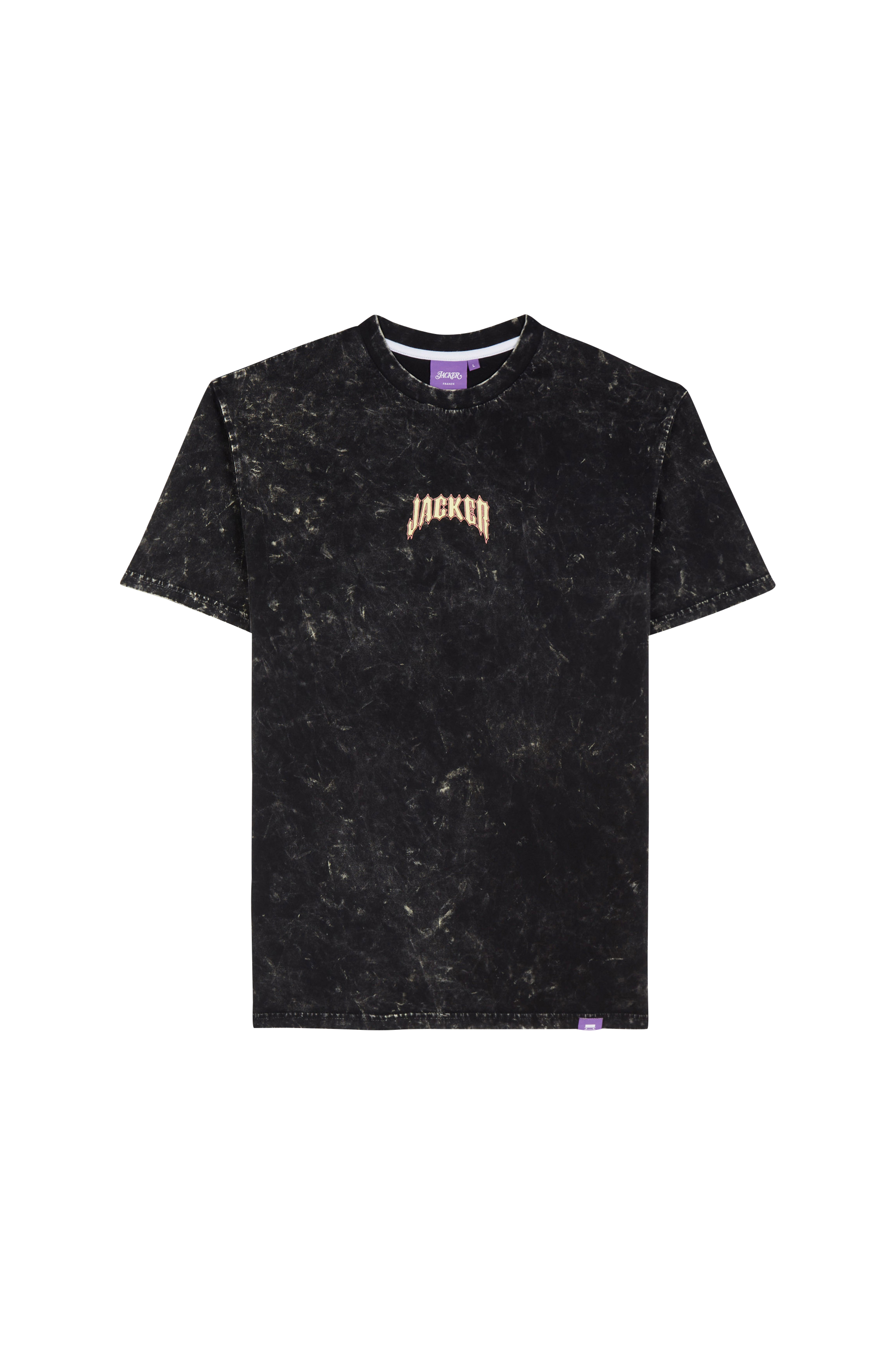 Regular-fit round-neck cotton T-shirt Black