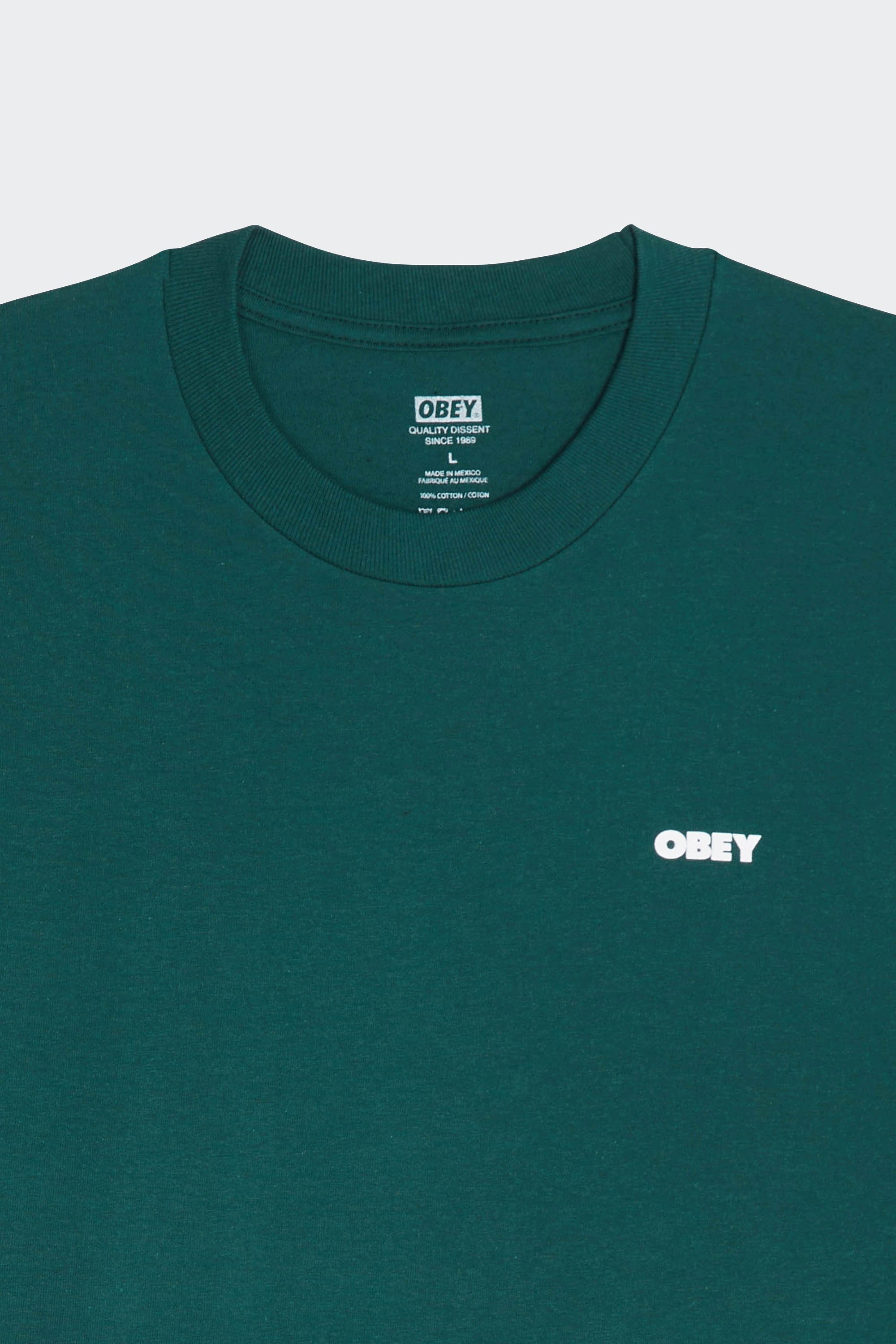 Regular-fit round-neck cotton T-shirt | Green by OBEY Regular-fit round-neck cotton T-shirt Green