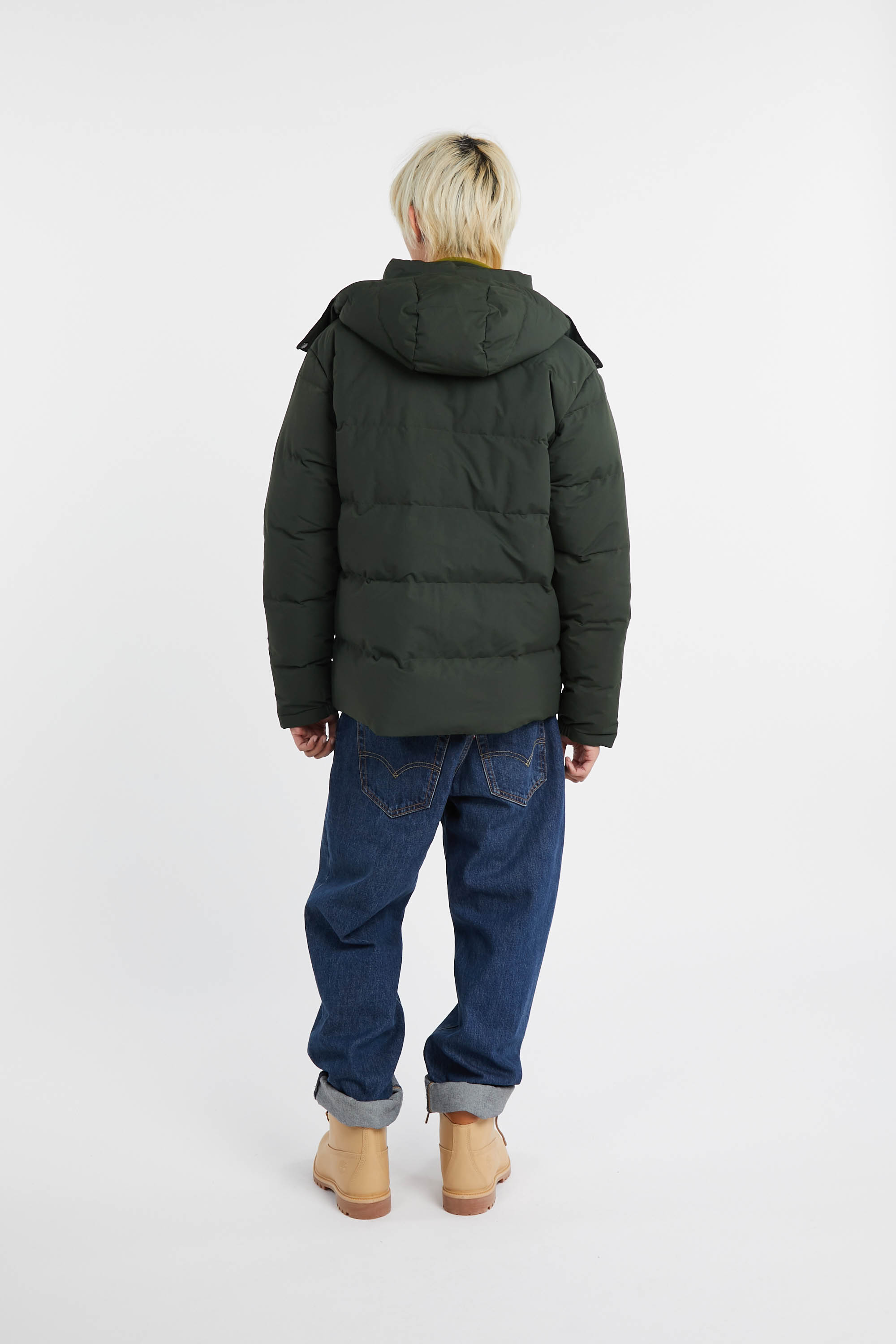 Lightweight quilted padded jacket with high neck Green