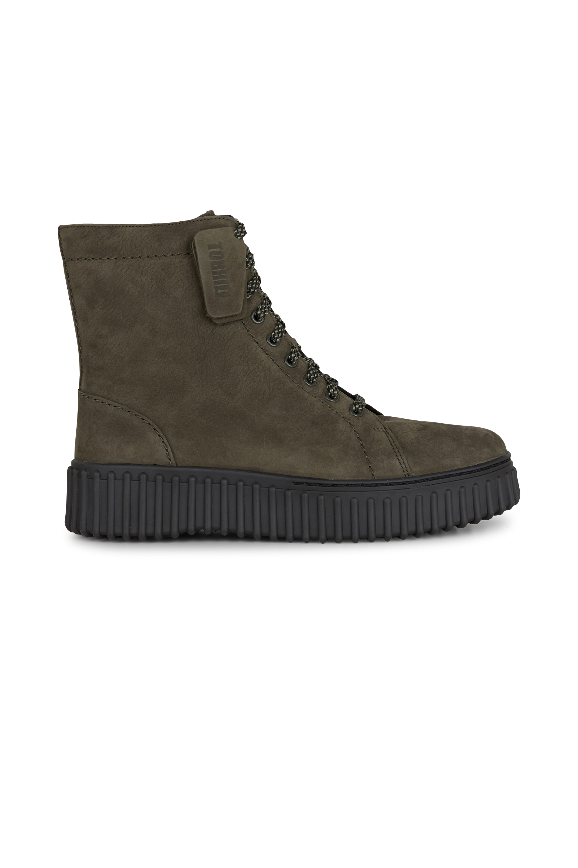 Heeled leather mid-calf boots Green