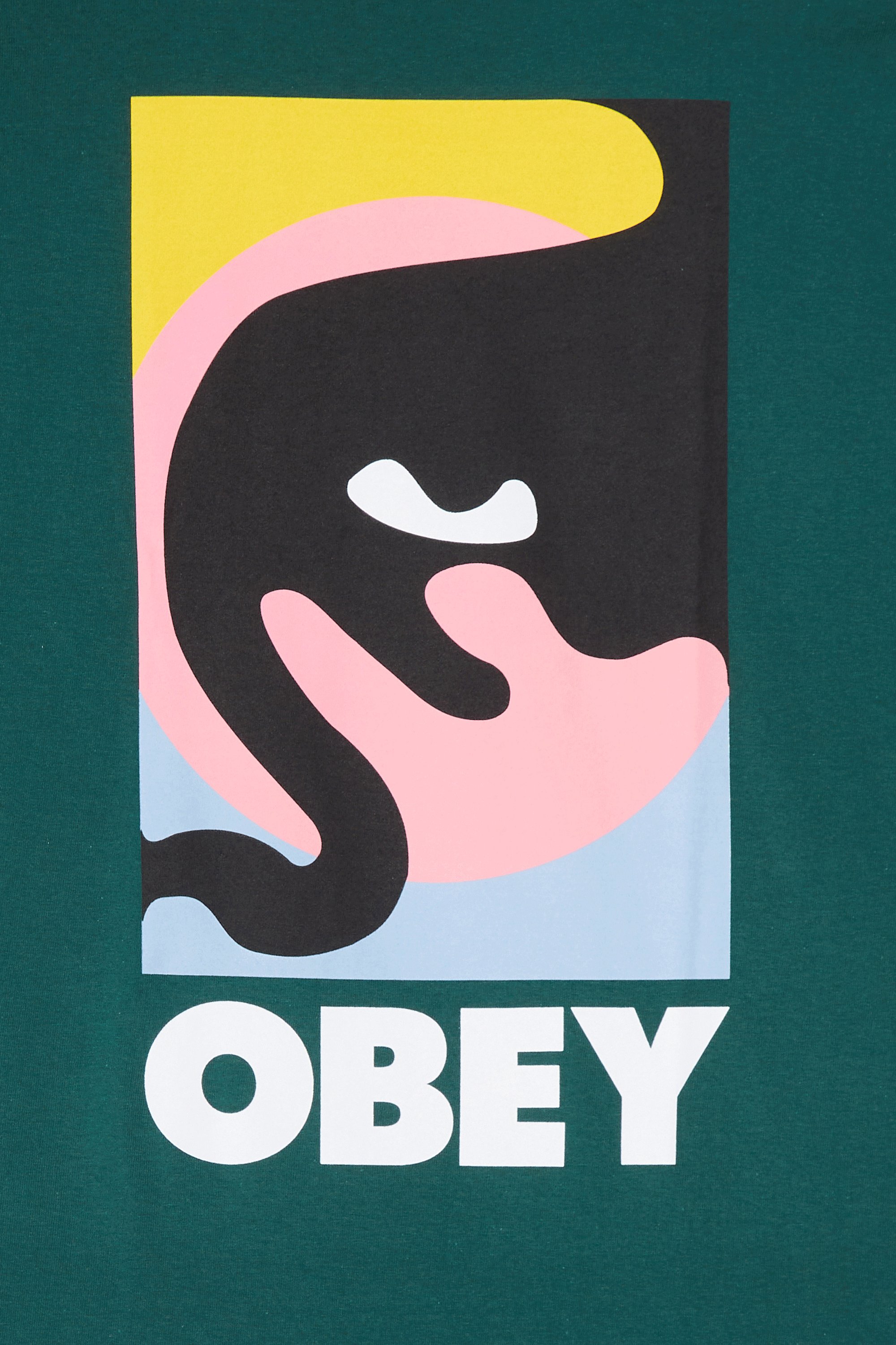 Regular-fit round-neck cotton T-shirt | Green by OBEY Regular-fit round-neck cotton T-shirt Green