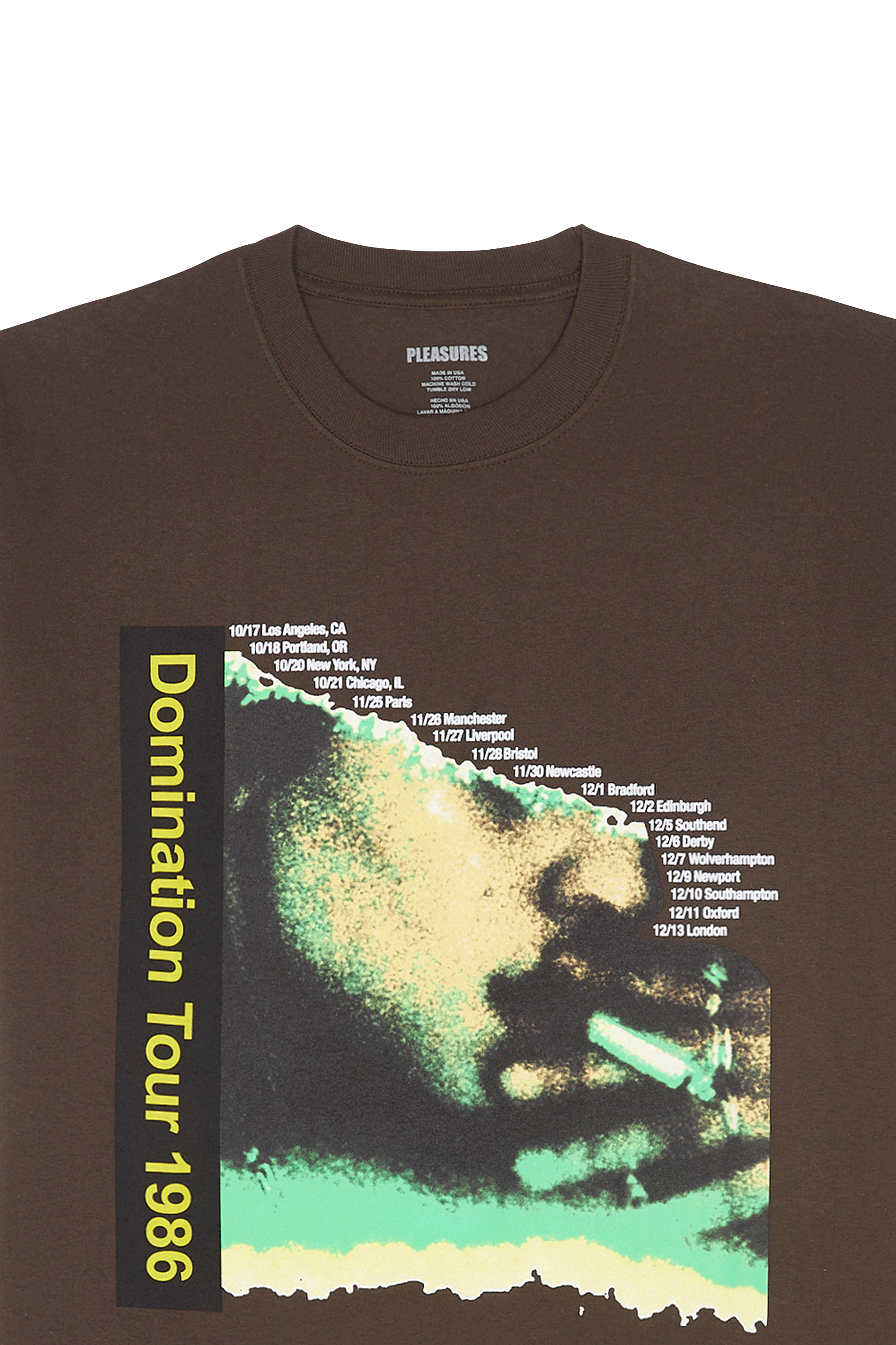 Regular-fit round-neck cotton T-shirt Brown