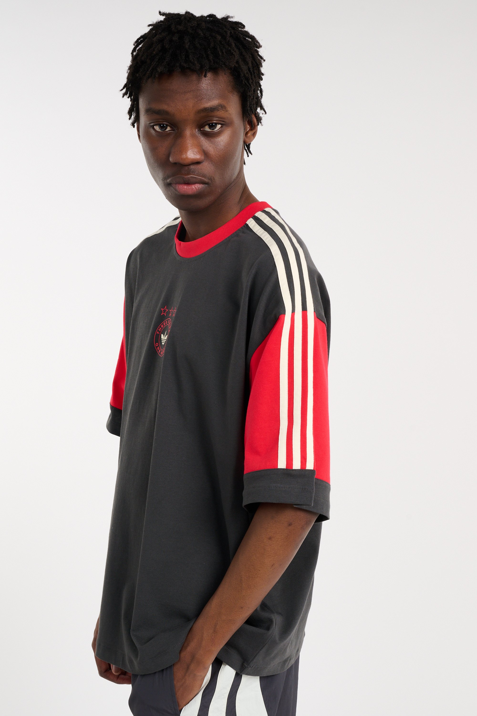 Regular-fit round-neck cotton T-shirt Black