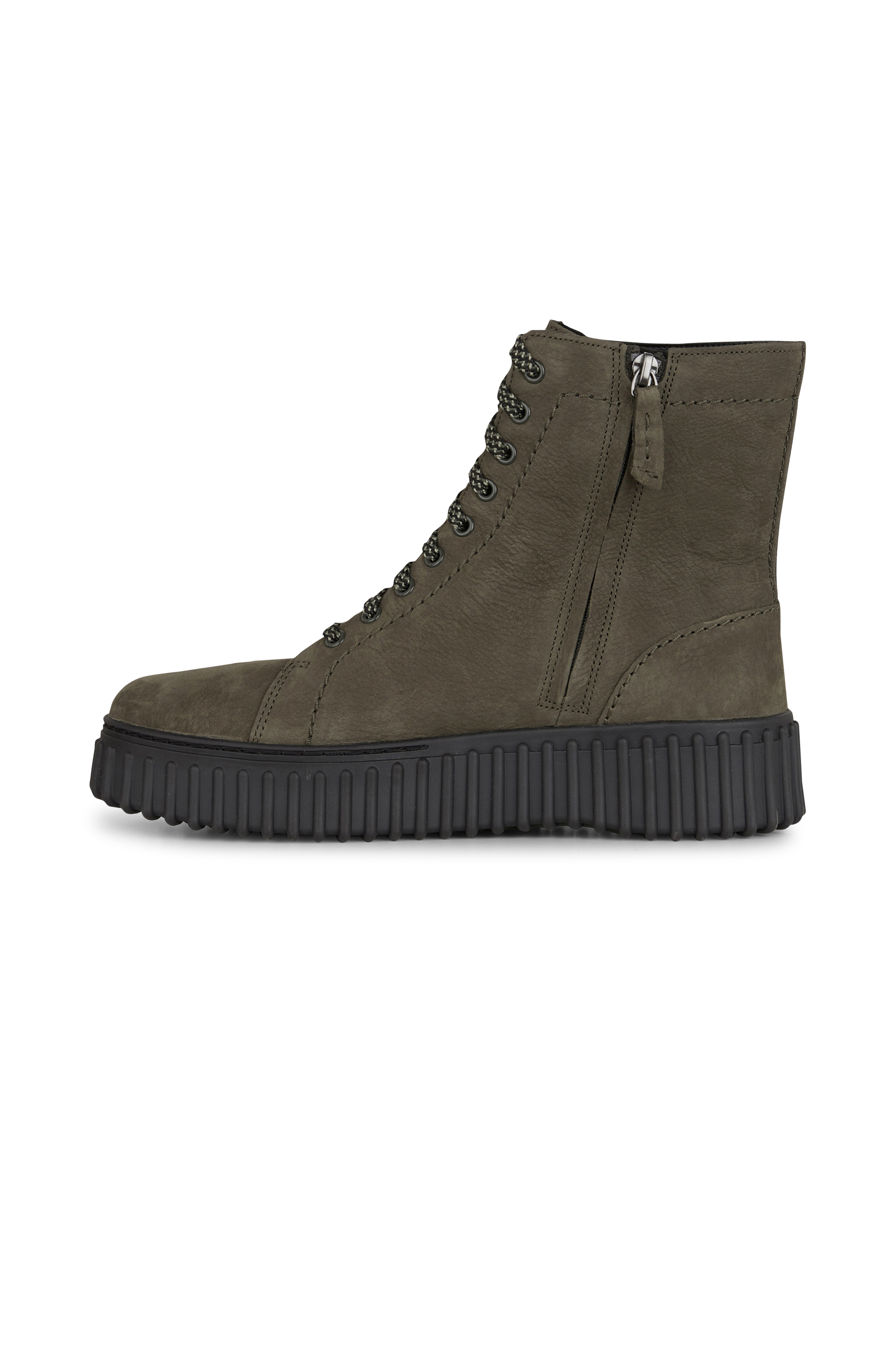 Heeled leather mid-calf boots Green