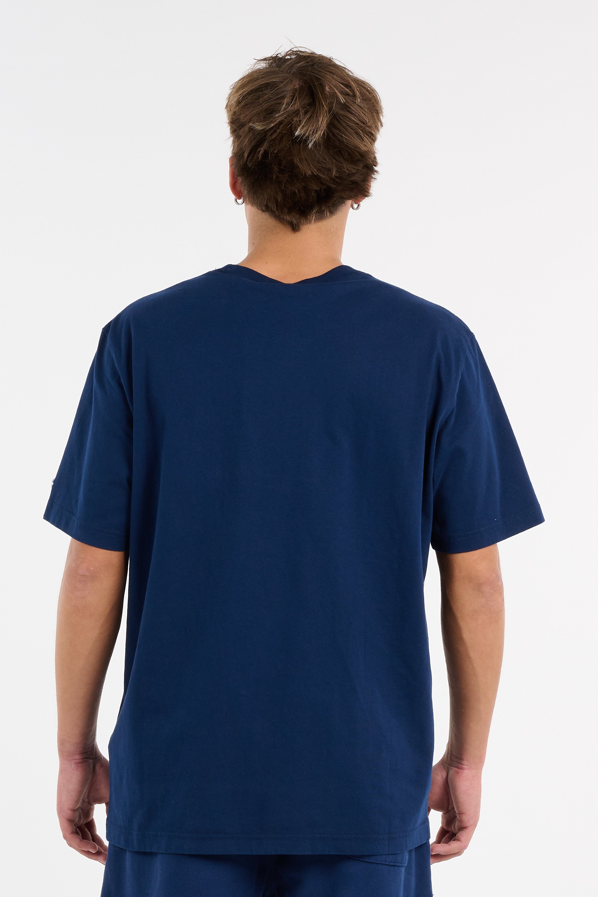 Regular-fit round-neck cotton T-shirt | Blue CHAMPION Men
