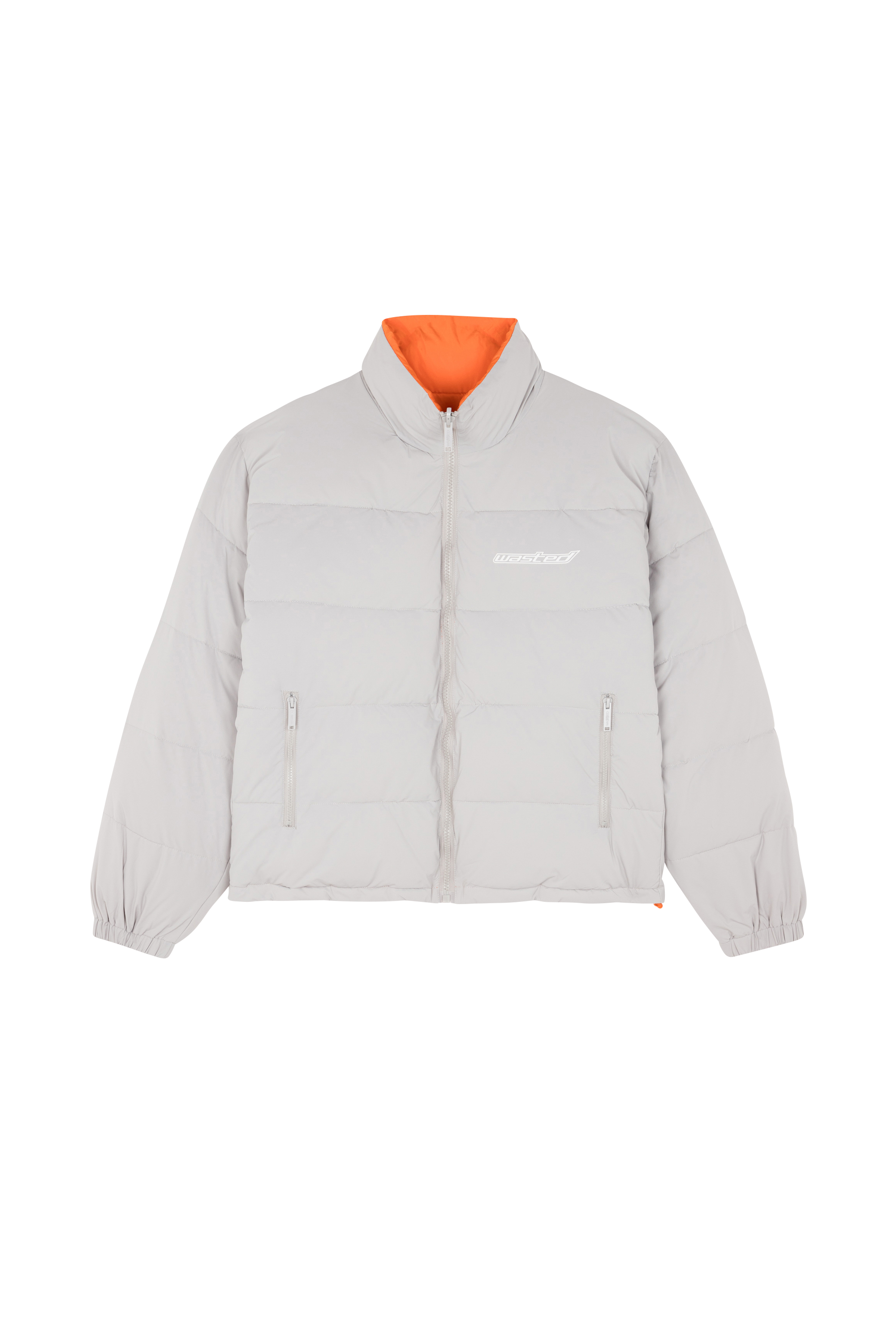 Lightweight quilted padded jacket with high neck Silver