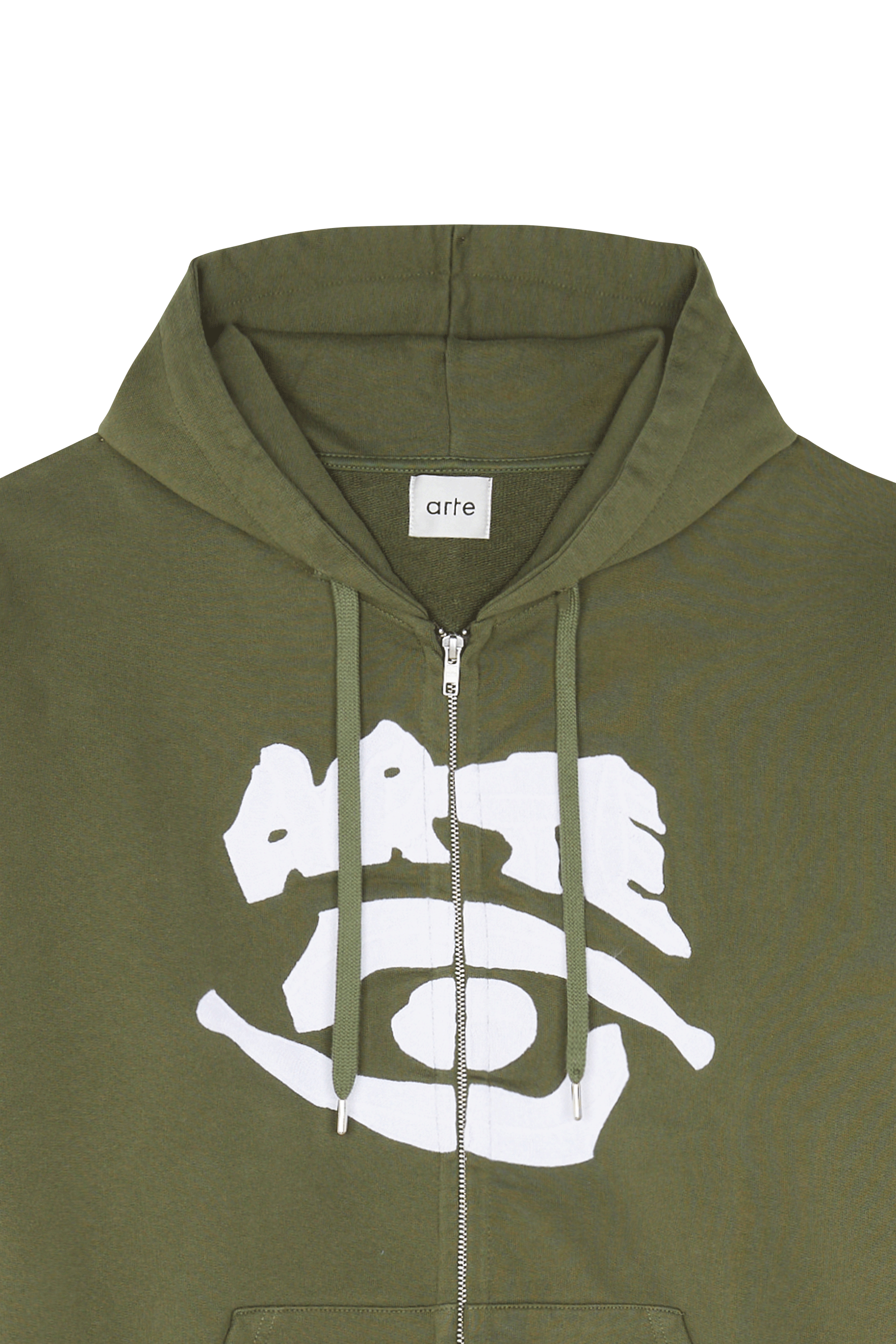 Regular-fit zip-up cotton-blend hoodie with Pony Player Khaki
